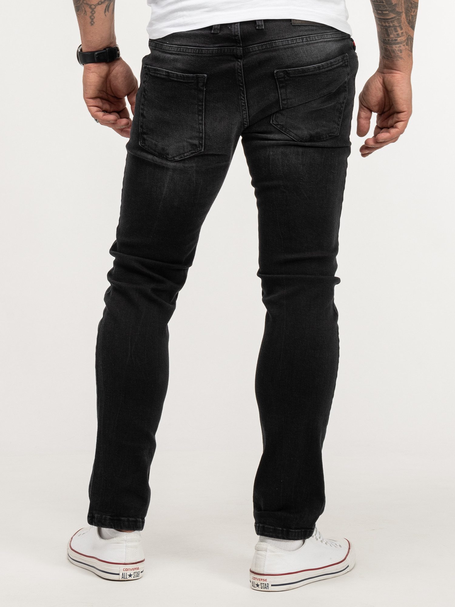 Lorenzo Loren Regular-fit-Jeans Herren Jeans Stretch Dunkelgrau LL-4004 – Bild 3 von 5