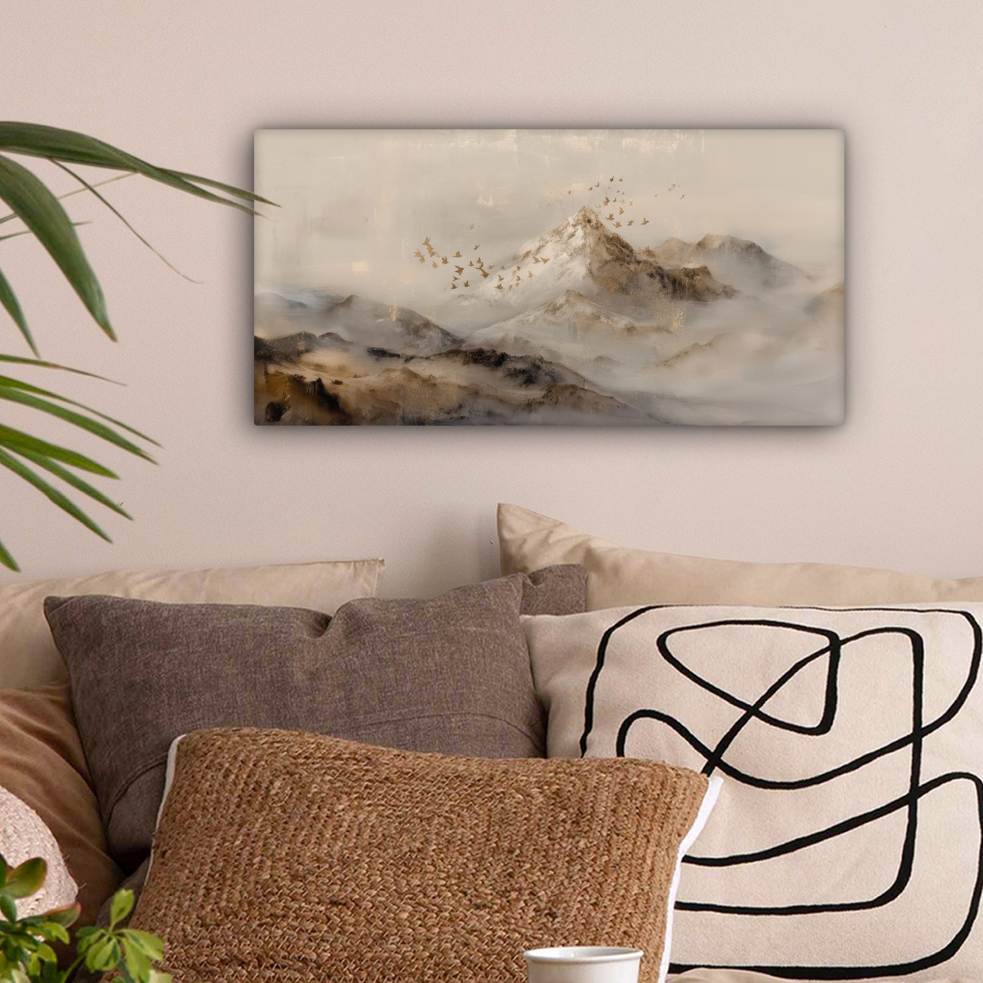 OneMillionCanvasses® Leinwandbild Panorama Berglandschaft - Nebel günstig online kaufen