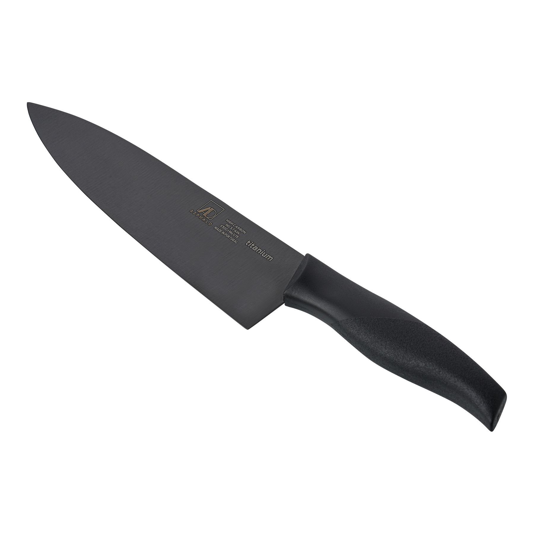 schwarzer Griff Titanmesser, Klinge Titan Chefmesser aus Stück einem Asphald Kochmesser Allzweckmesser geschmiedet