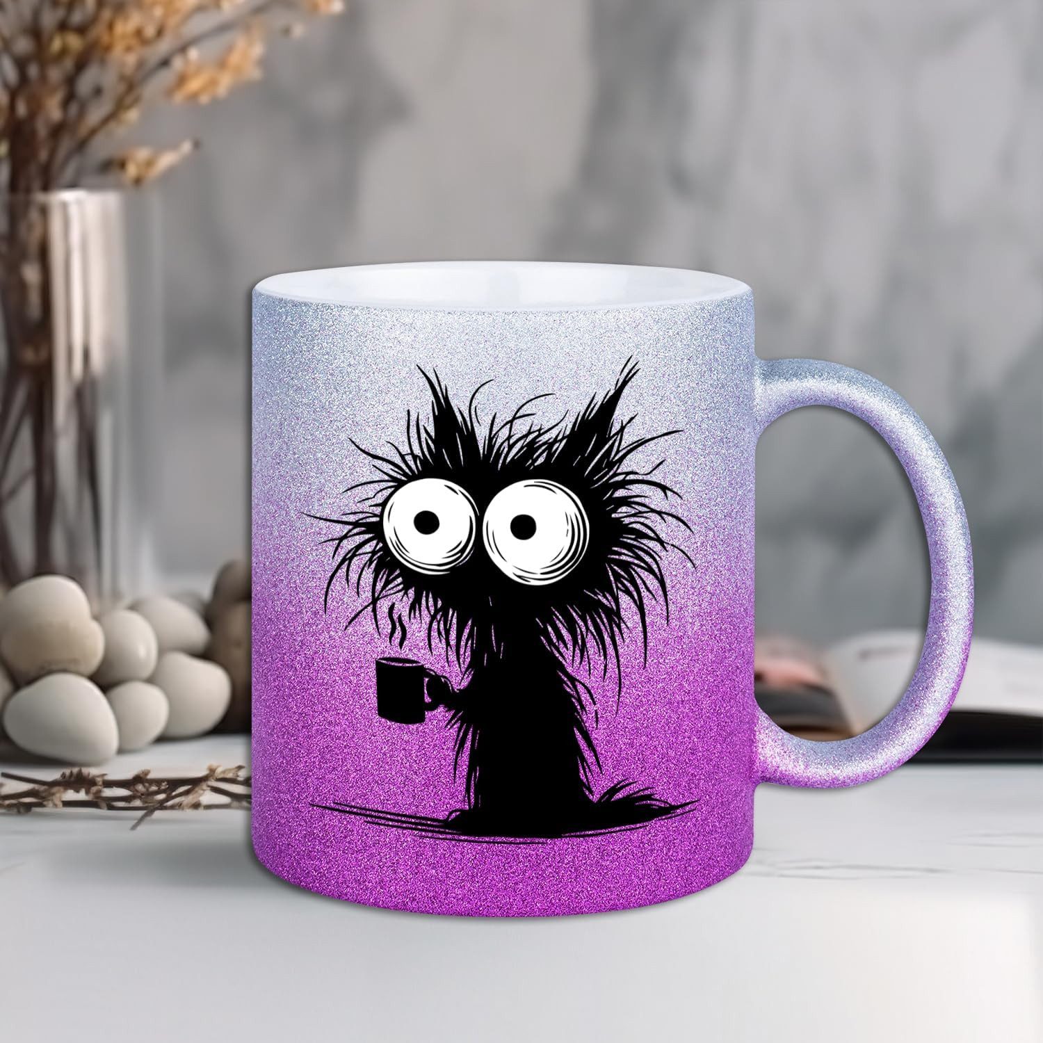 Hustling Sharks Tasse Hustling Sharks® Glitzer-Tassen - Ich brauch Kaffee I, 330 ml