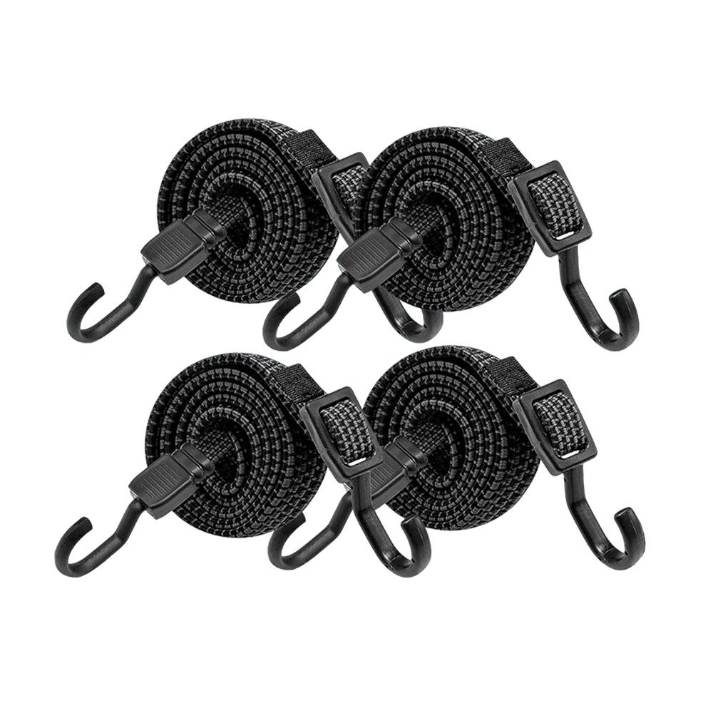 TUWENA Spanngurt 4 Stück Verstellbar Spanngummi mit Haken, 100cm Extra Stark Expander (4-St) Für Sackkarre, Gepäckträger, Fahrrad, Motorrad, Auto, Garten, Camping