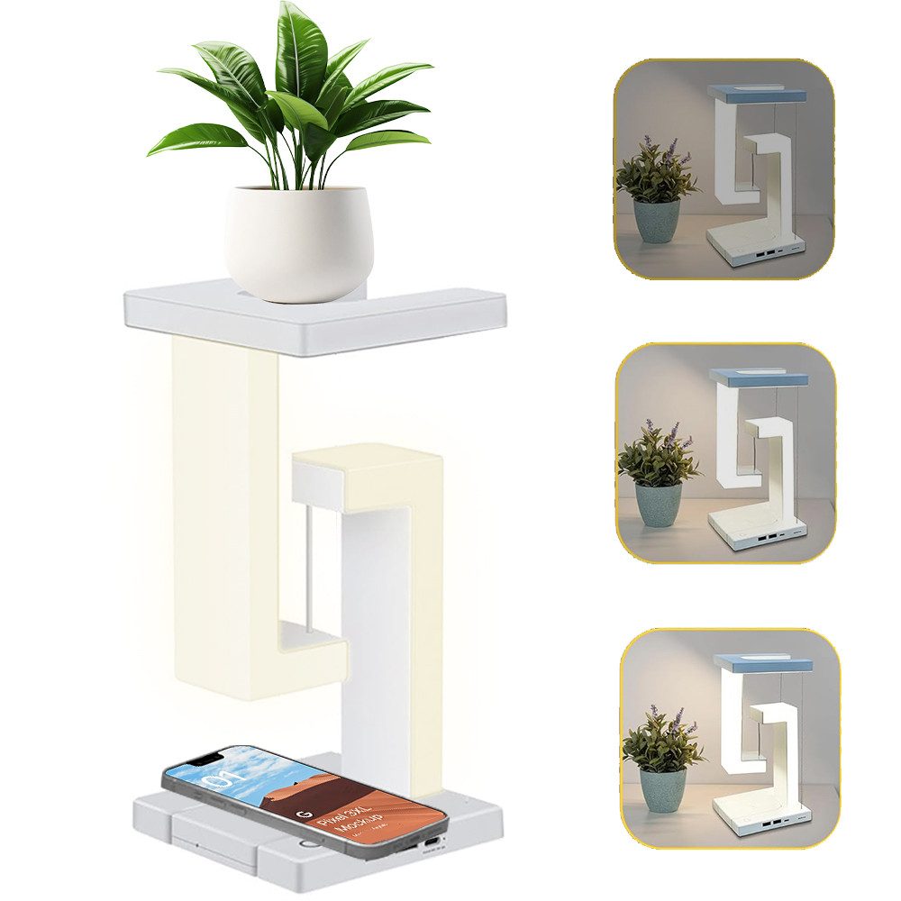ZEUOPQ LED Tischleuchte Nachttischlampe Schwebende LED-Schreibtischlampe kabellosem Ladegerät, LED fest integriert, einzigartiges Geschenk als Dekoration für Büro Schlafzimmer Wohnzimmer