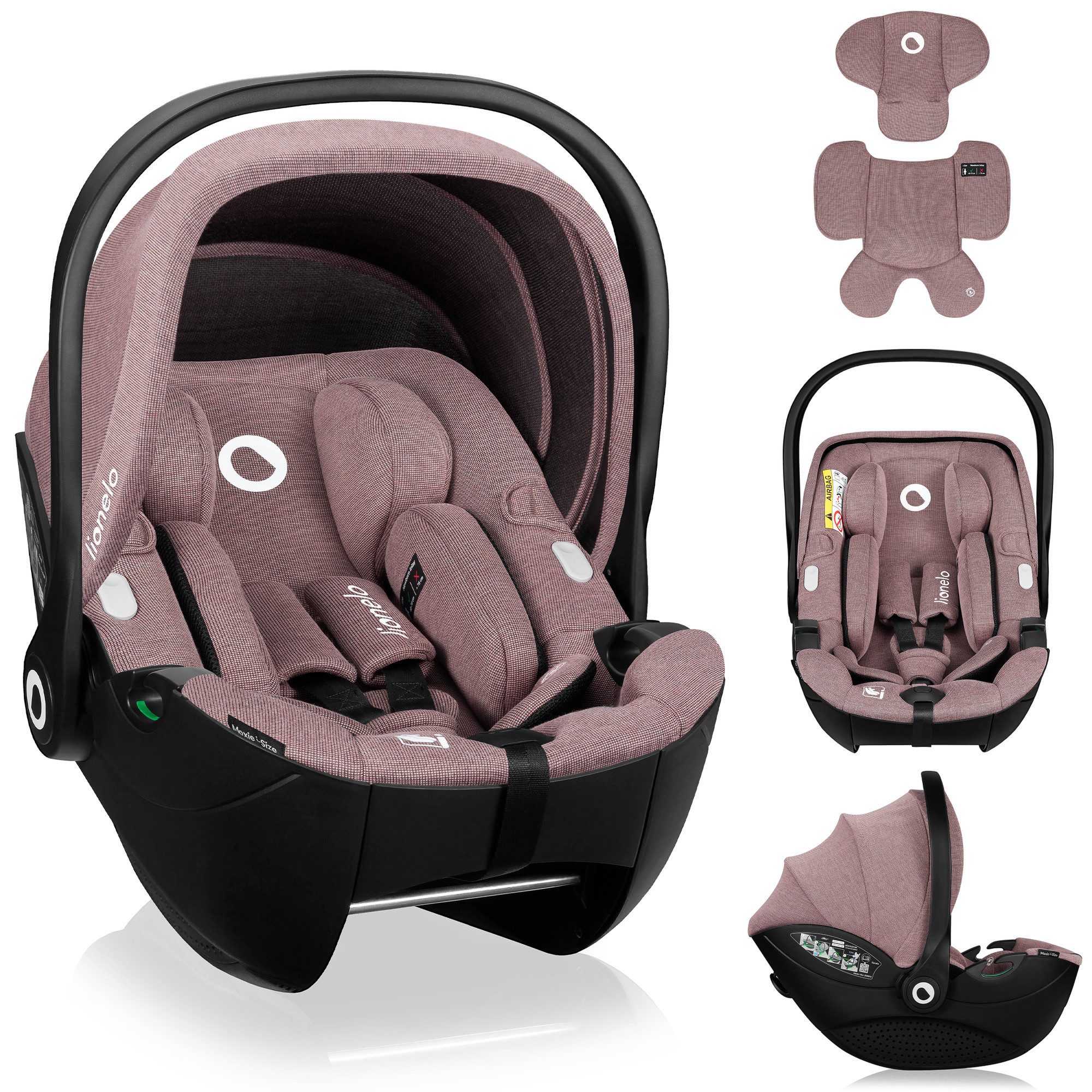 lionelo Autokindersitz MOXIE I-SIZE, ab: ab Geburt, bis: bis 18 Monaten, ab: 40 cm, bis: 87 cm, (Set ohne Basis), Memory Foam/Bambus/Dri-Seat/Magnetgurte/Lüftung