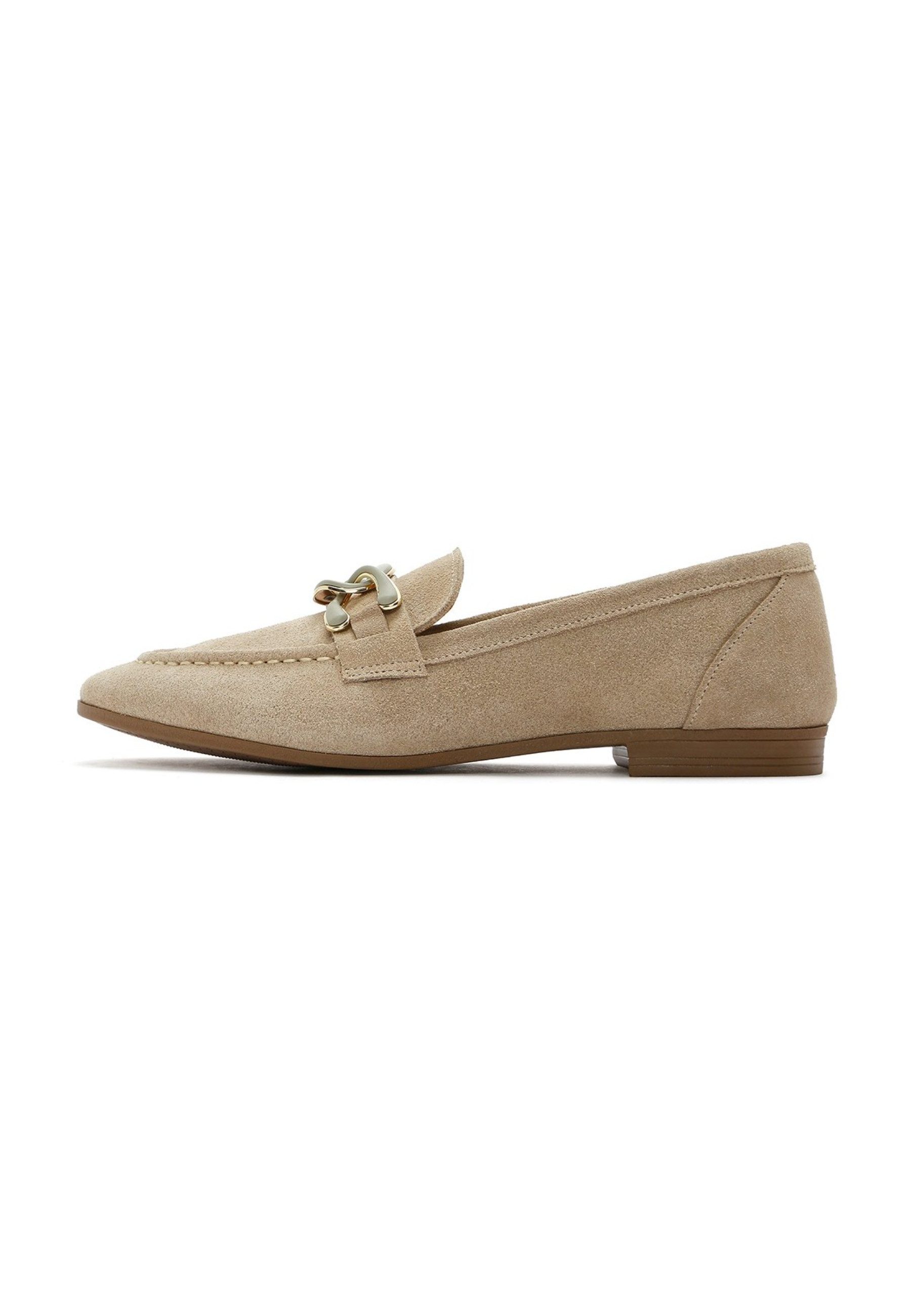 Derimod Maskuline Loafer aus Wildleder Loafer Lederfutter, TPU Sohle, Absatz 2 cm