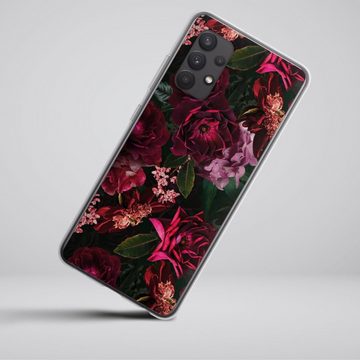 DeinDesign Handyhülle Rose Blumen Blume Dark Red and Pink Flowers, Samsung Galaxy A32 4G Silikon Hülle Bumper Case Handy Schutzhülle