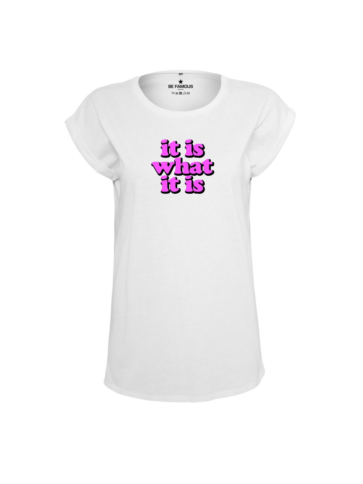 Be Famous Print-Shirt Classic Roll Up D-ITWASA (1-tlg., keine)