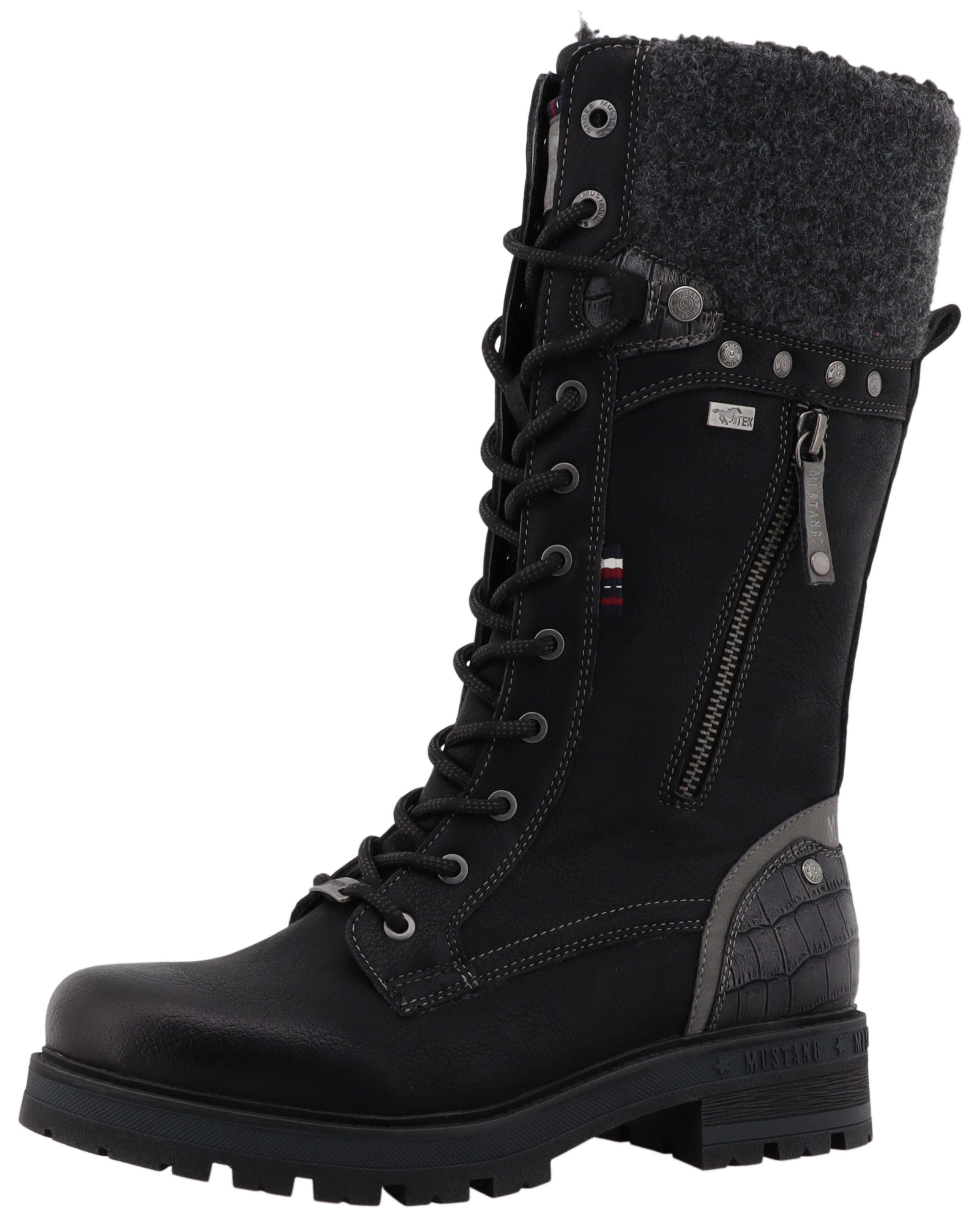Mustang Shoes Darleen Winterstiefel Schnürstiefel mit Reißverschluss