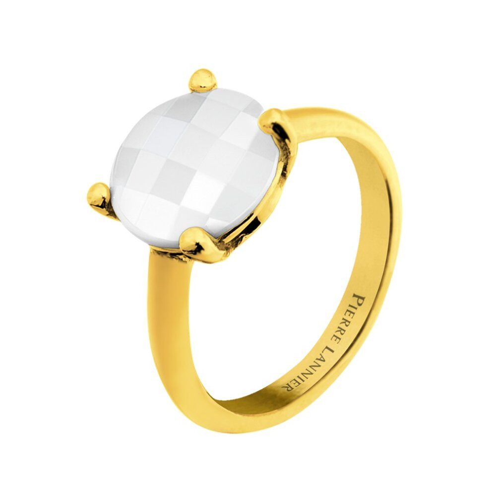 Pierre Lannier Fingerring Gold-plated ring with white agate Multiples BJ06A321 - Circuit: 56 mm