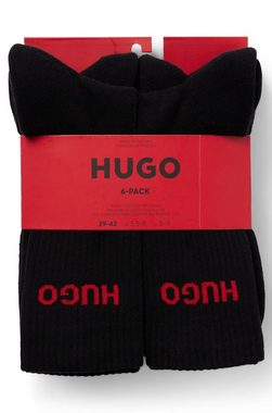 HUGO Socken 6P QS RIB LOGO CC (Packung, 6er Pack) mit eingestricktem HUGO Logo