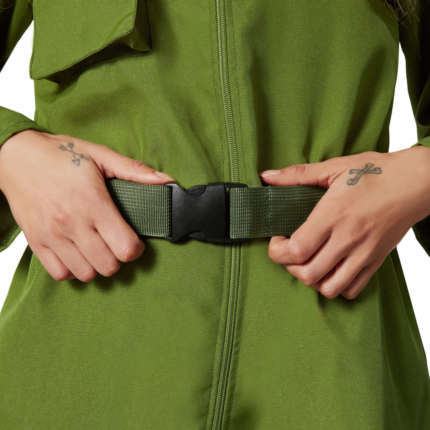 dressforfun Kostüm Damenkostüm, Olivgrüner Overall mit authentischem Pilotinnen-Look.