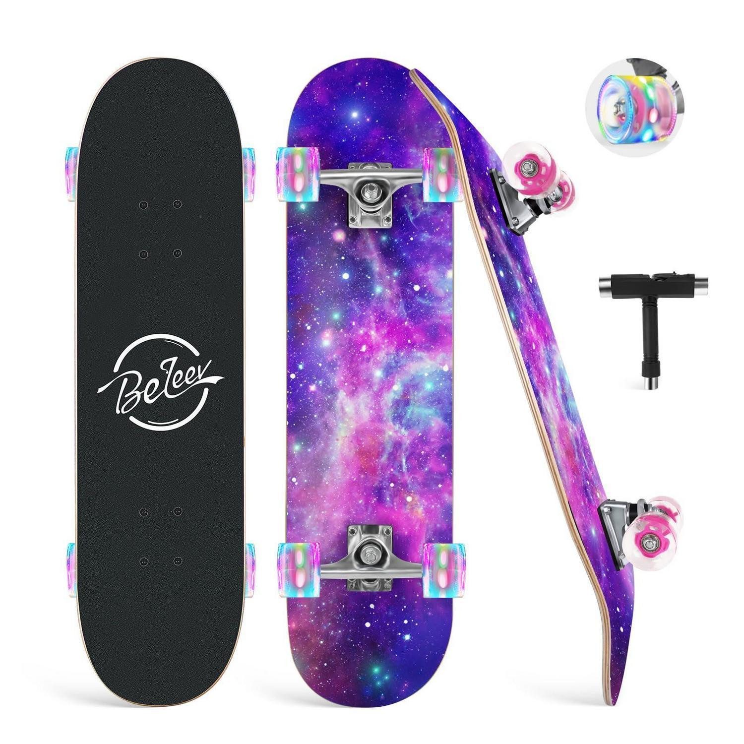 LuxusKollektion Skateboard Skateboard 31 Zoll LED Lila