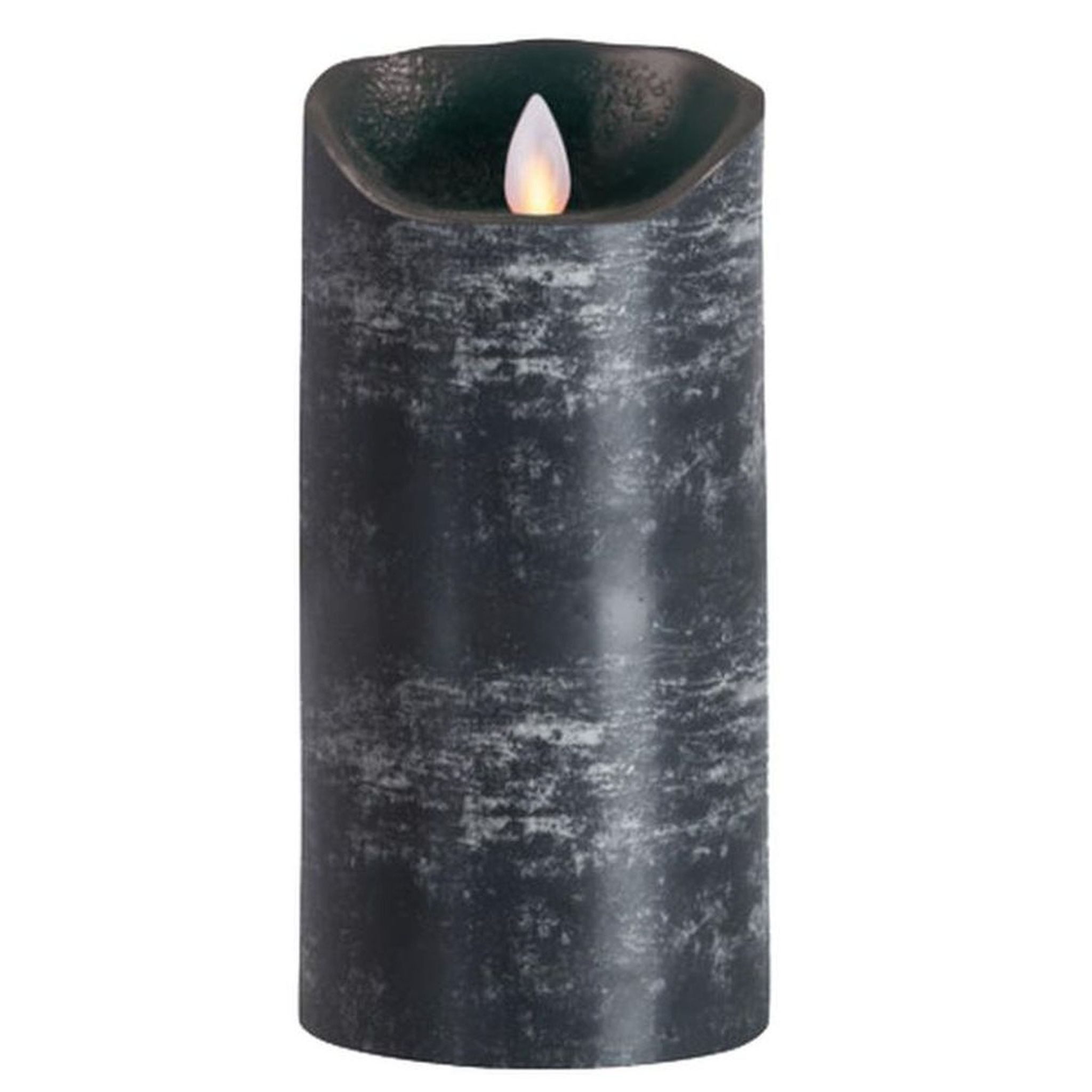 SOMPEX LED-Kerze Sompex Flame LED Echtwachskerze anthrazit 8x18cm (Kerze), mit Timer, Echtwachs, täuschend echtes Kerzenlicht