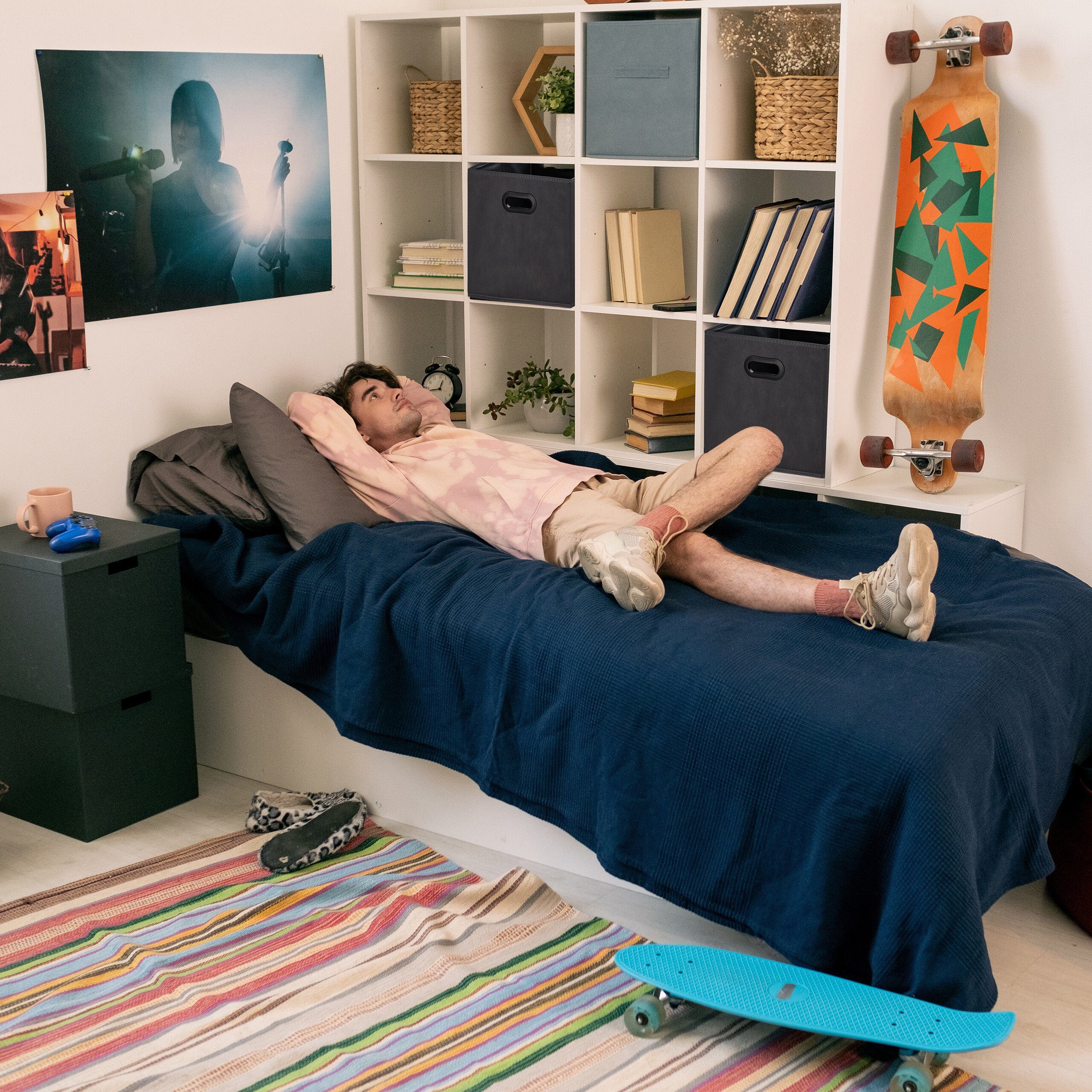 relaxdays Aufbewahrungsbox in Anthrazit 4er Set