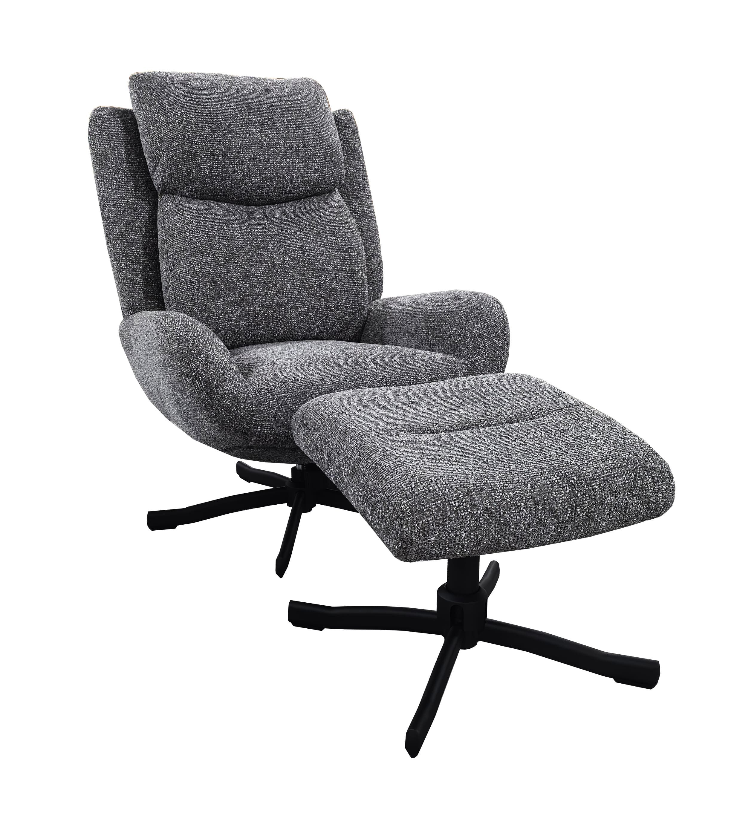 LC Home Relaxsessel LC Home Grant Relaxsessel Webstoff grau mit Fußhocker