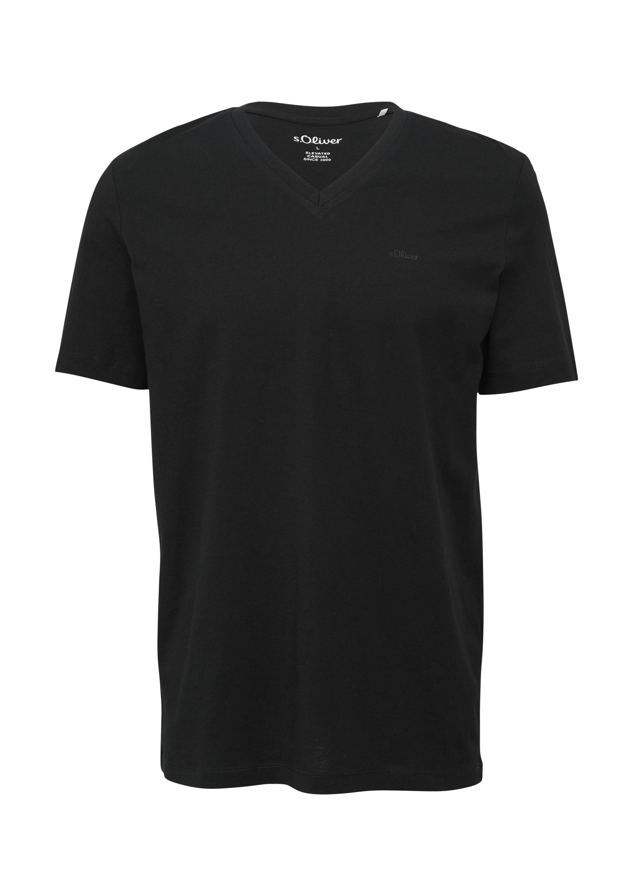 s.Oliver Kurzarmshirt T-Shirt Baumwoll-T-Shirt mit Logo-Print günstig online kaufen