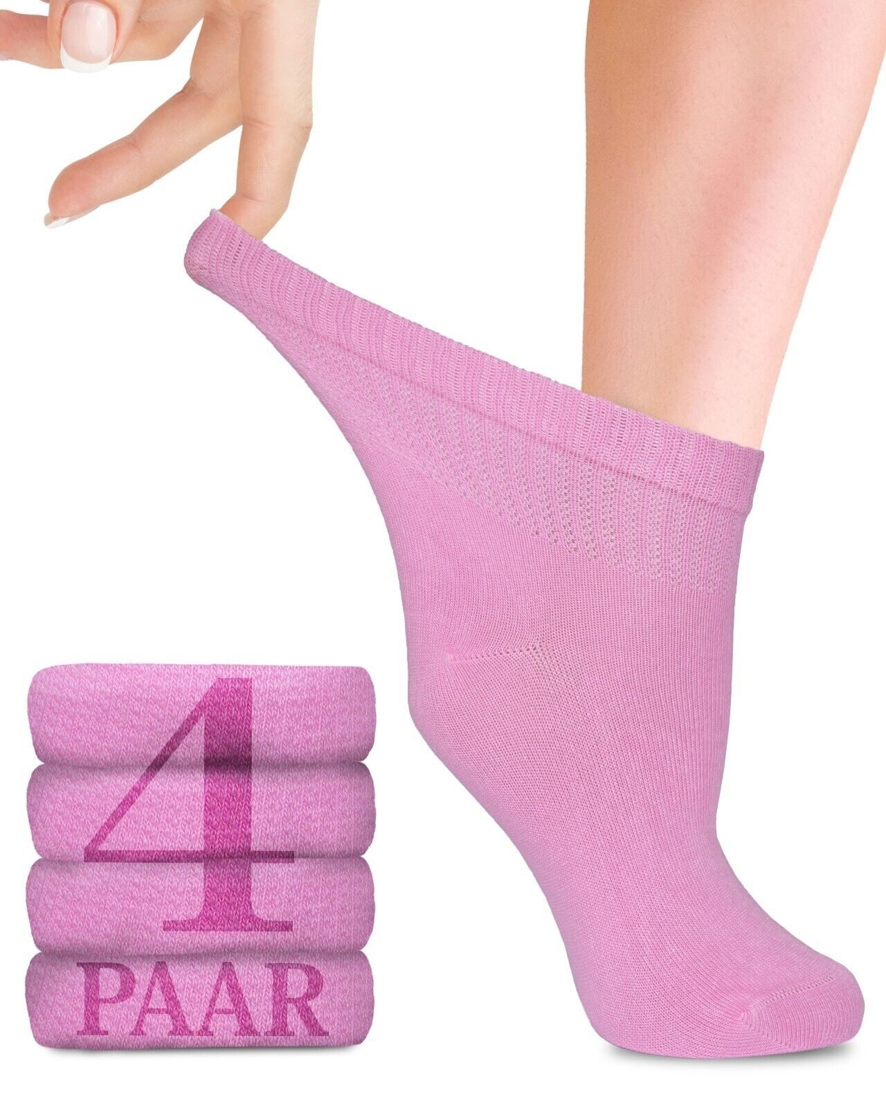 Fiera Besa Diabetikersocken Diabetiker Socken Damen mit Lycra, 4 Paar, Knöchelhoch