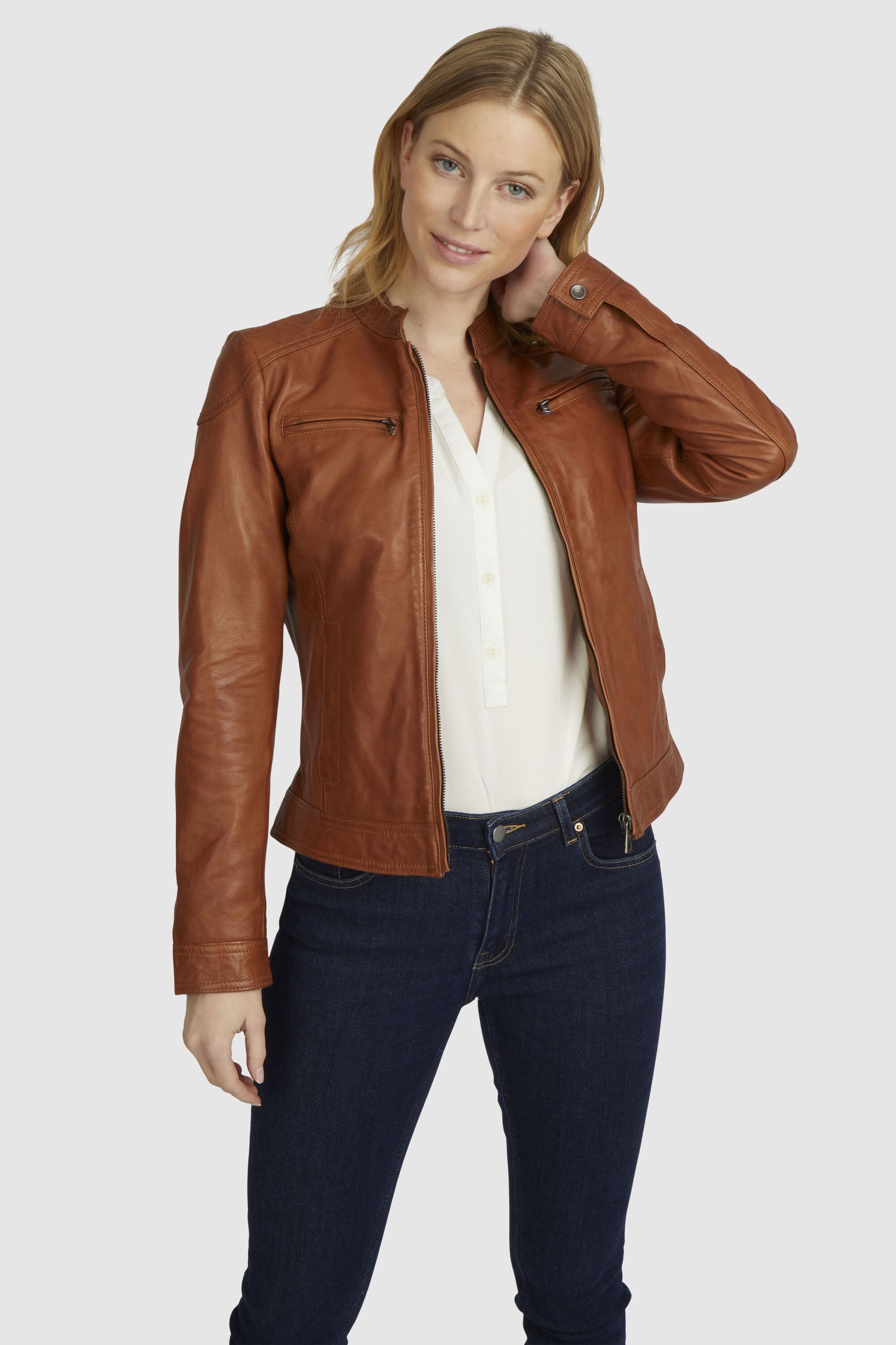 bugatti Lederjacke BULady-112 (1-St) mit Stehkragen