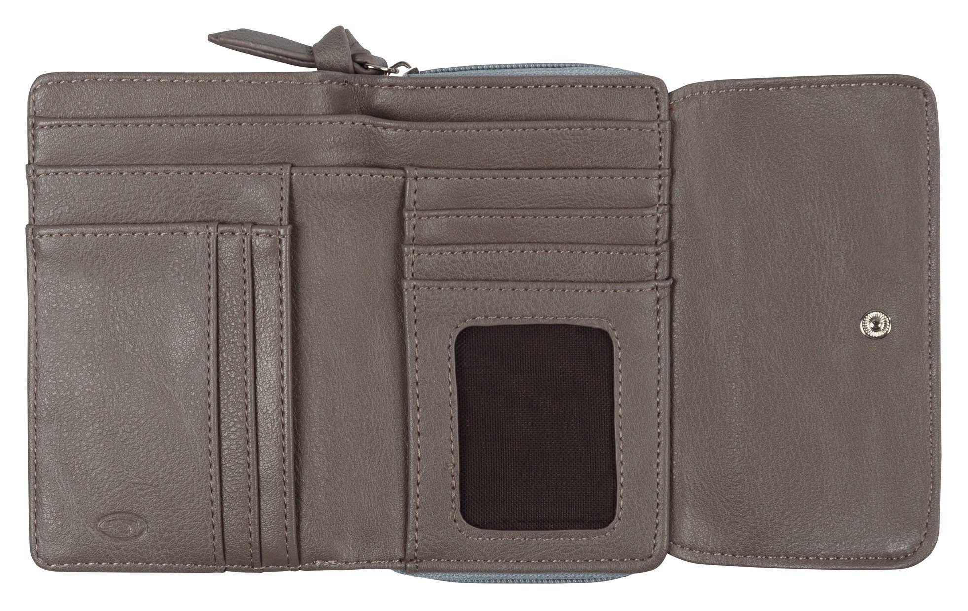 TOM TAILOR Geldbörse Juna, aus soft genarbtem ledrigen Material mit glänzenden Metall-Accessoires