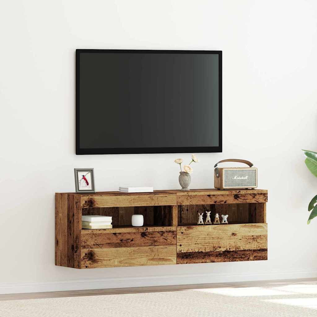 vidaXL TV-Wand TV-Wandschrank 2 stk. Altholz Holzwerkstoff, (2-St)