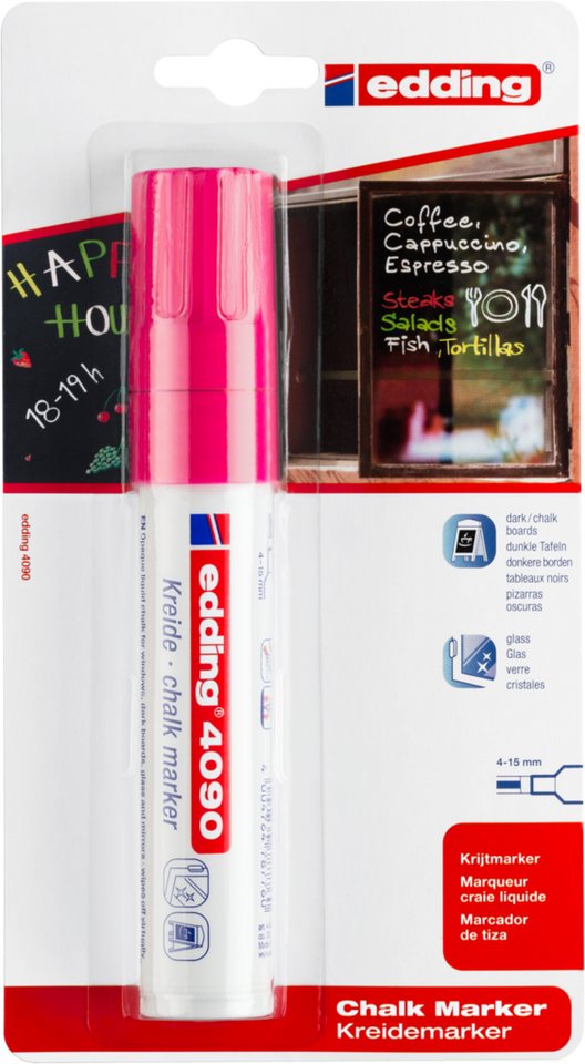 Thumbnail - edding Kreidemarker edding 4090 Kreidemarker neonrosa (1er Blister)