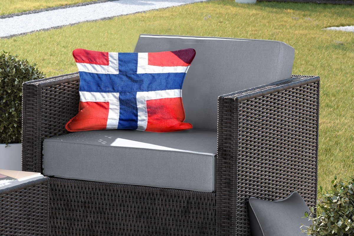 Die Flagge, Polyester, norwegische Dekokissenbezug, Outdoor-Dekorationskissen, Kissenhülle MuchoWow Dekokissen