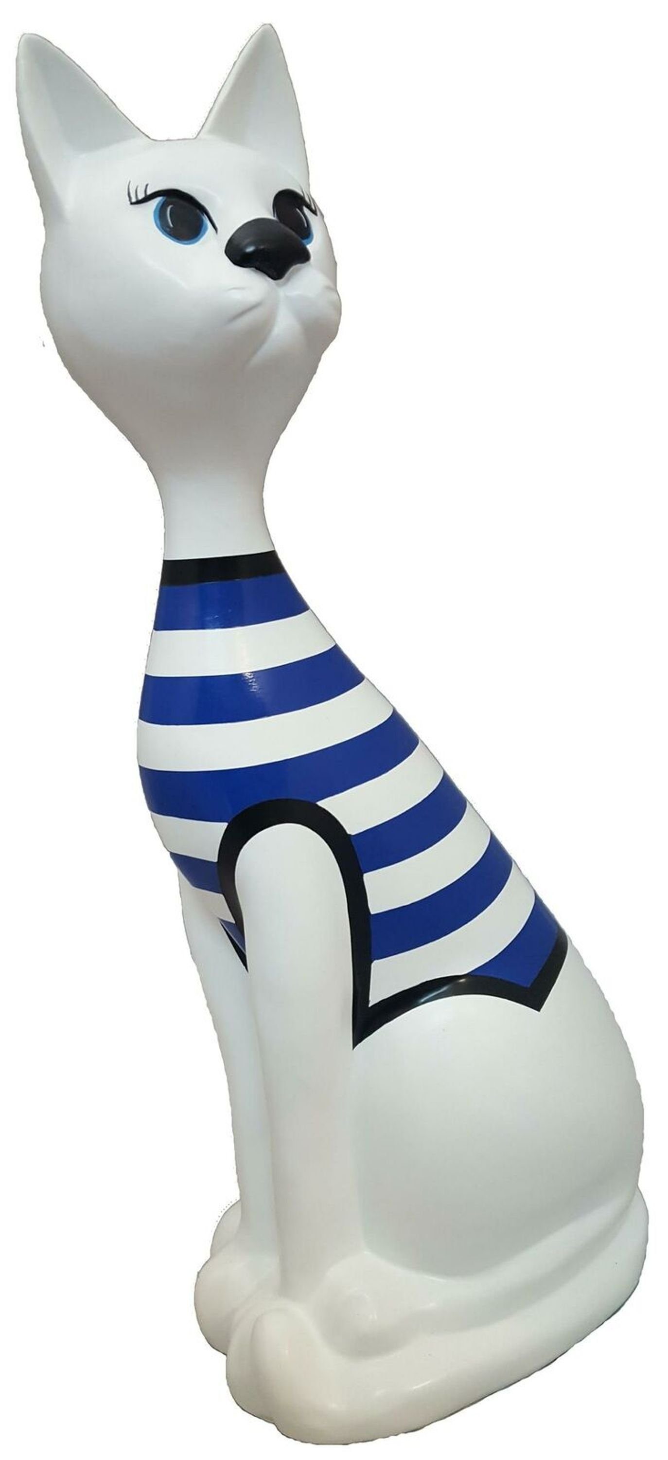 JVmoebel Gartenfigur, Abstrakt Abstrakte Figur Statuen designer Katze Blau Skulpturen
