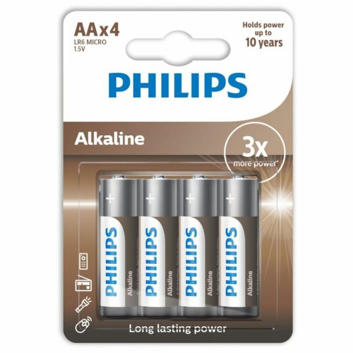 Philips PHILIPS ALKALINE BATTERIES AA LR6 PACK 4 Batterie