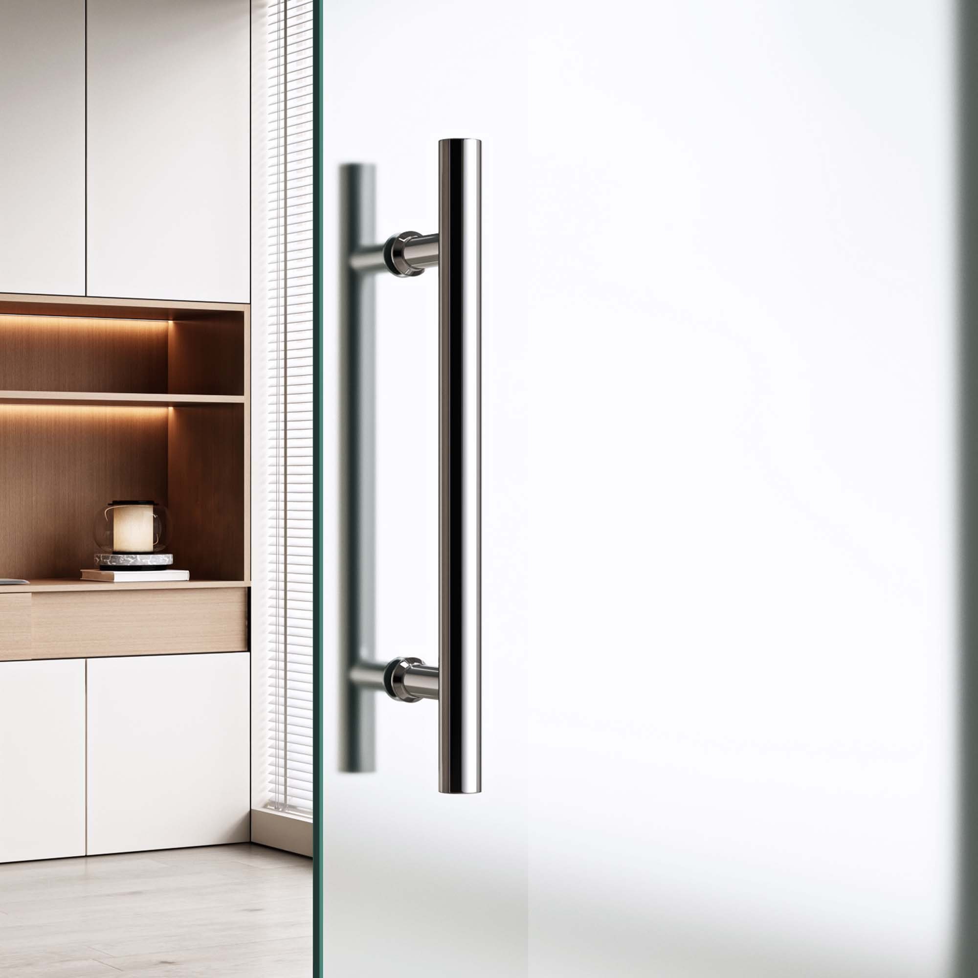 doporro Glasschiebetür Komplettset Zimmertür ESG-Glas satiniert H:205cm Amalfi TS12&14