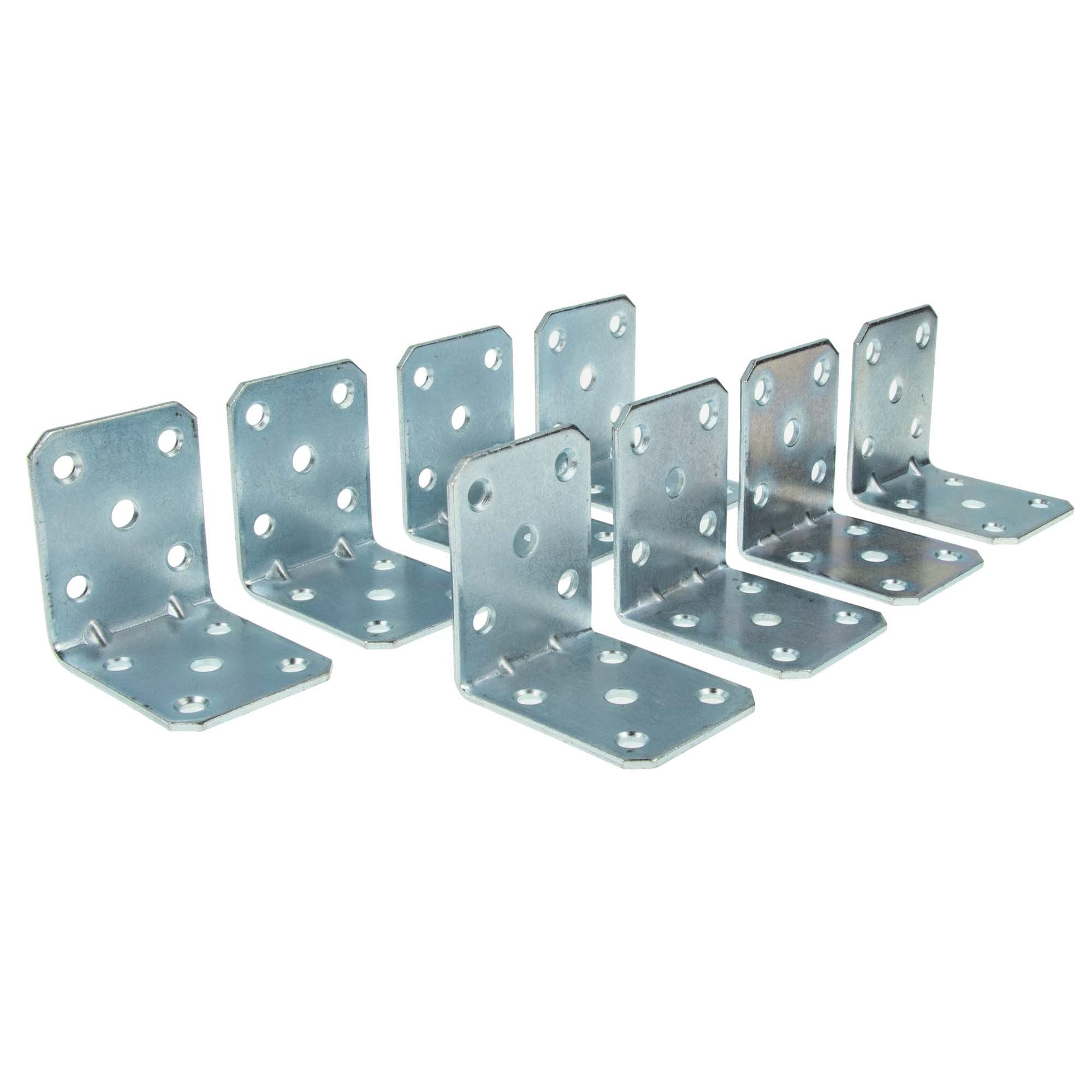 MASTERPROOF PROFESIONAL Winkelverbinder Lochplattenwinkel-Set 50 mm x 50 mm x 40 mm x 2 mm, 8-teilig