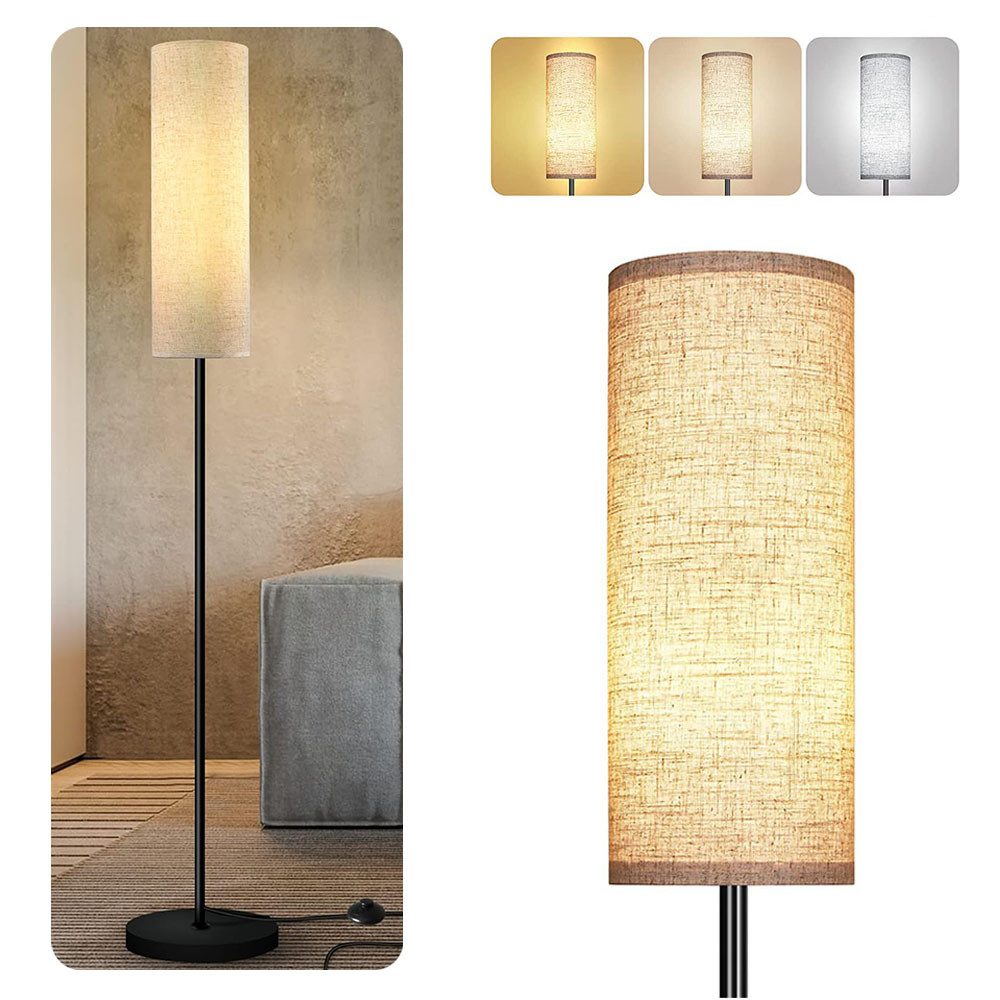 Stehlampe Dimmbar Standleuchte Moderne LED Ecklampe Lampenschirm aus Stoff Büro