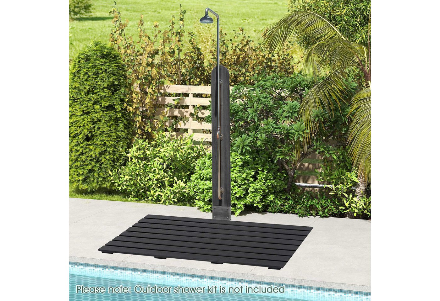 Thumbnail - COSTWAY Gartendusche, Bodenplatte, Bodenelement für Solardusche, Pool