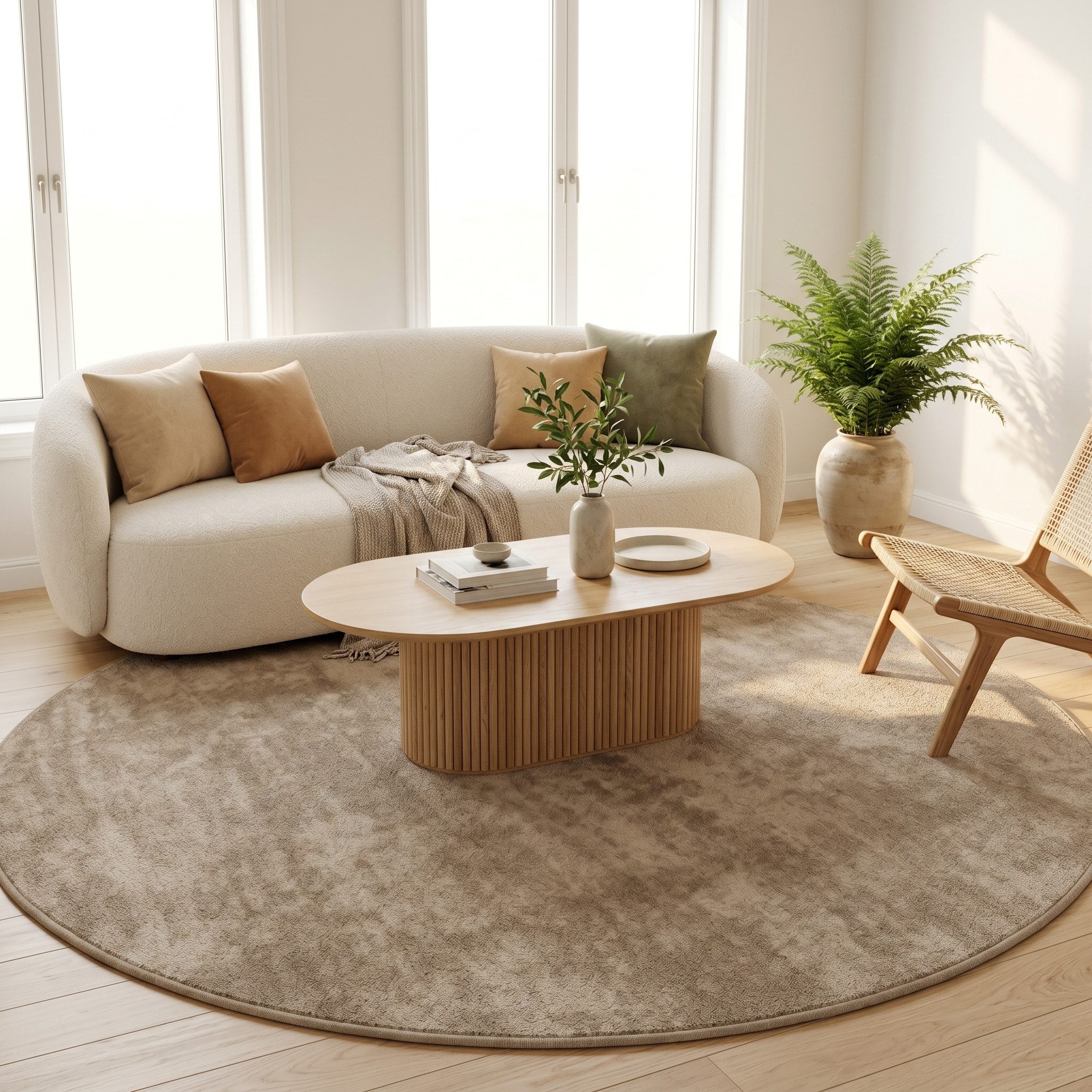 Pergamon Hochflor-Teppich Hochflor Langflor Teppich Super Soft Melia Rund, Rund, Höhe: 20 mm