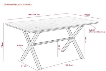 HELA Essgruppe, (Set, 5-tlg), Ausziehbar 160 - 200 cm, Sessel 360° drehbar