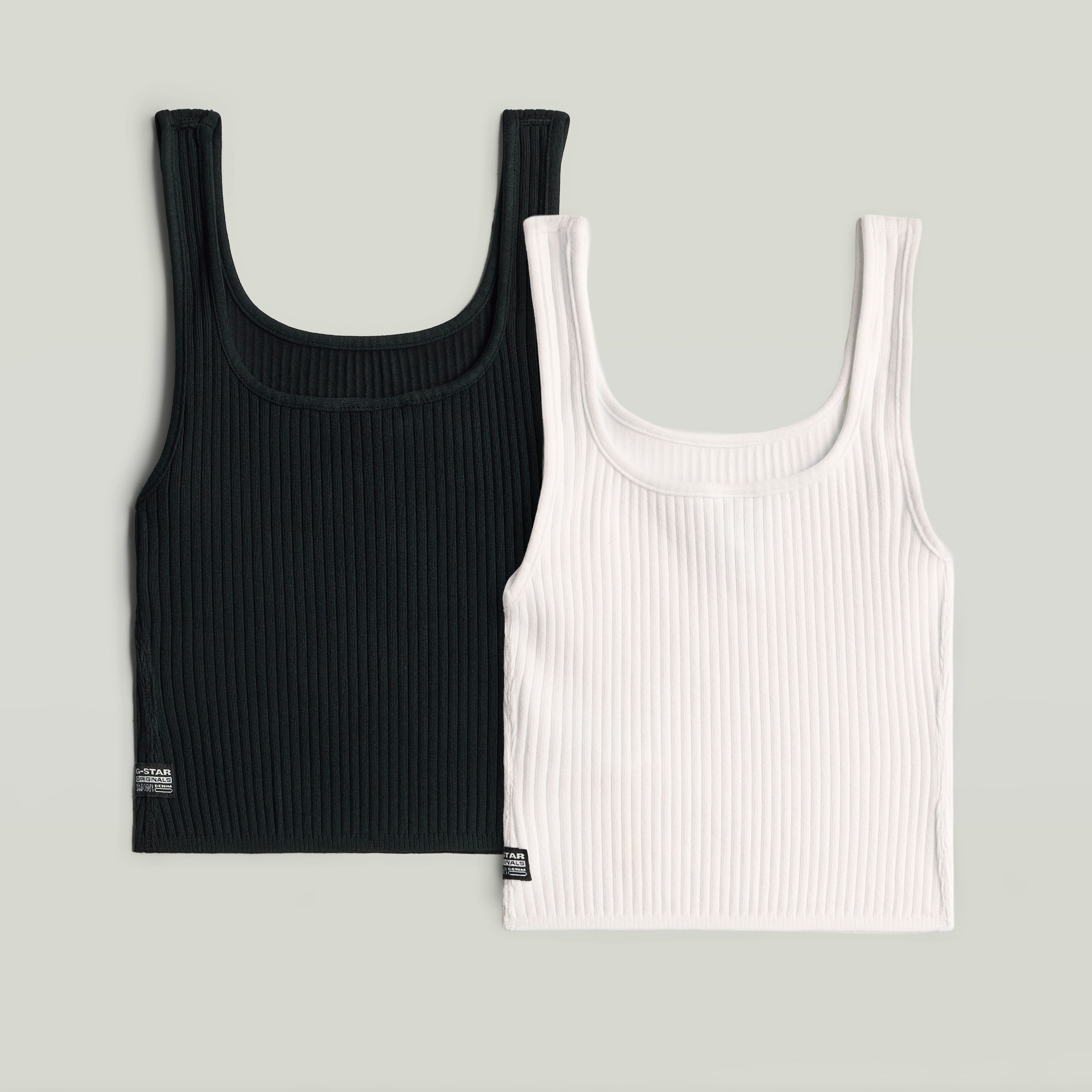 G-STAR Crop-Top KIDS, NORDIC TOP SL 2-PACK G (Packung, 2-tlg) in gerippter Struktur, Slim Fit