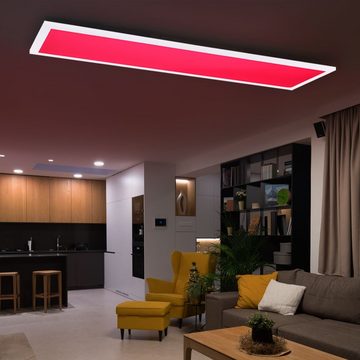 etc-shop LED Panel, Leuchtmittel inklusive, Kaltweiß, Warmweiß, Neutralweiß, Tageslichtweiß, Farbwechsel, Smart RGB LED Ein Aufbau Decken Panel Alexa App FERNBEDIENUNG Lampe