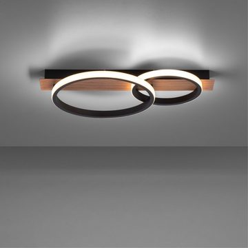 Home affaire LED Deckenleuchte Molay, LED fest integriert, Warmweiß, warmweißes Licht, Deckenlampe Holz Dekor