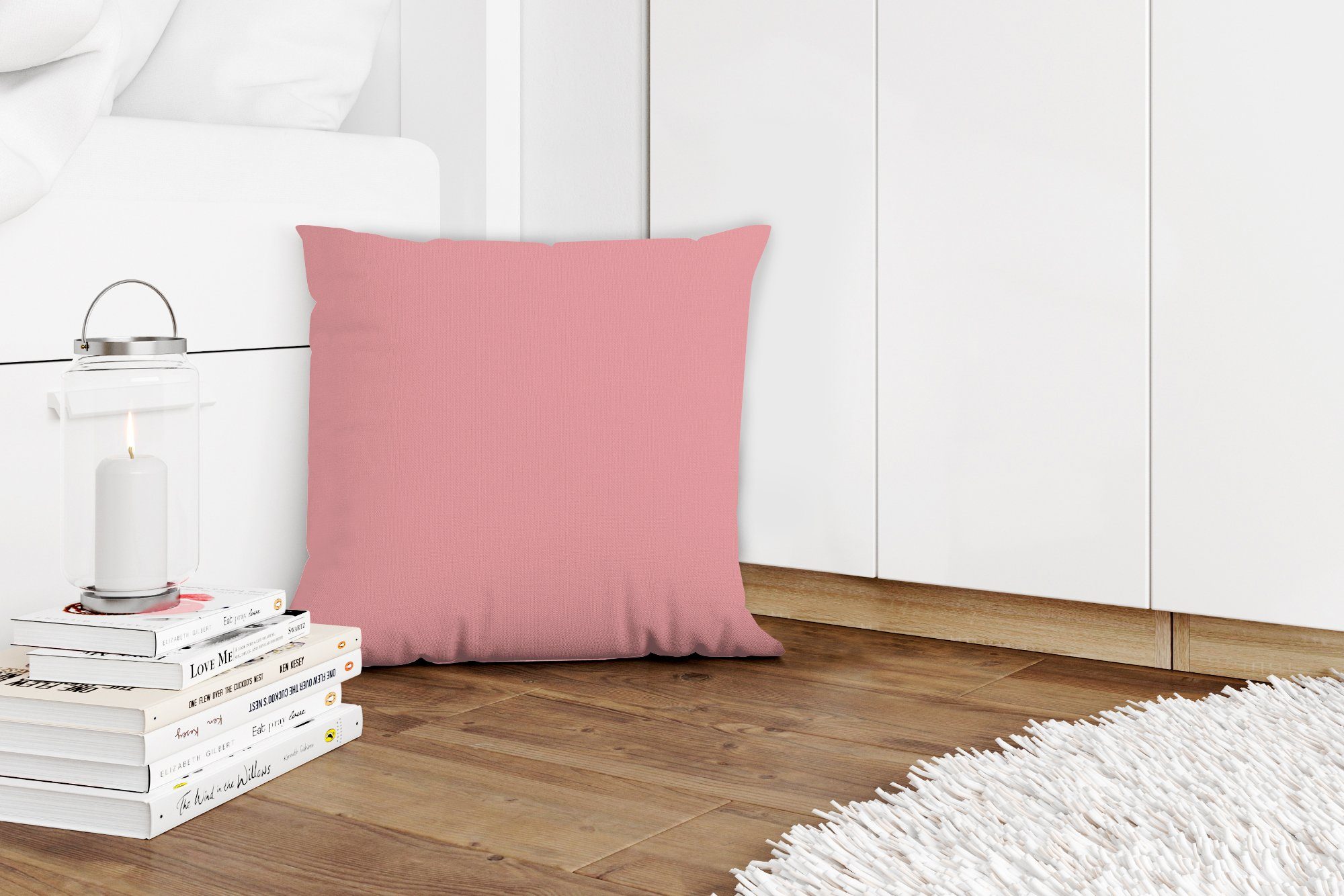 Rosa Design Wohzimmer, Füllung - - Dekokissen MuchoWow Zierkissen Abstrakt, für mit Deko, Sofakissen Schlafzimmer,