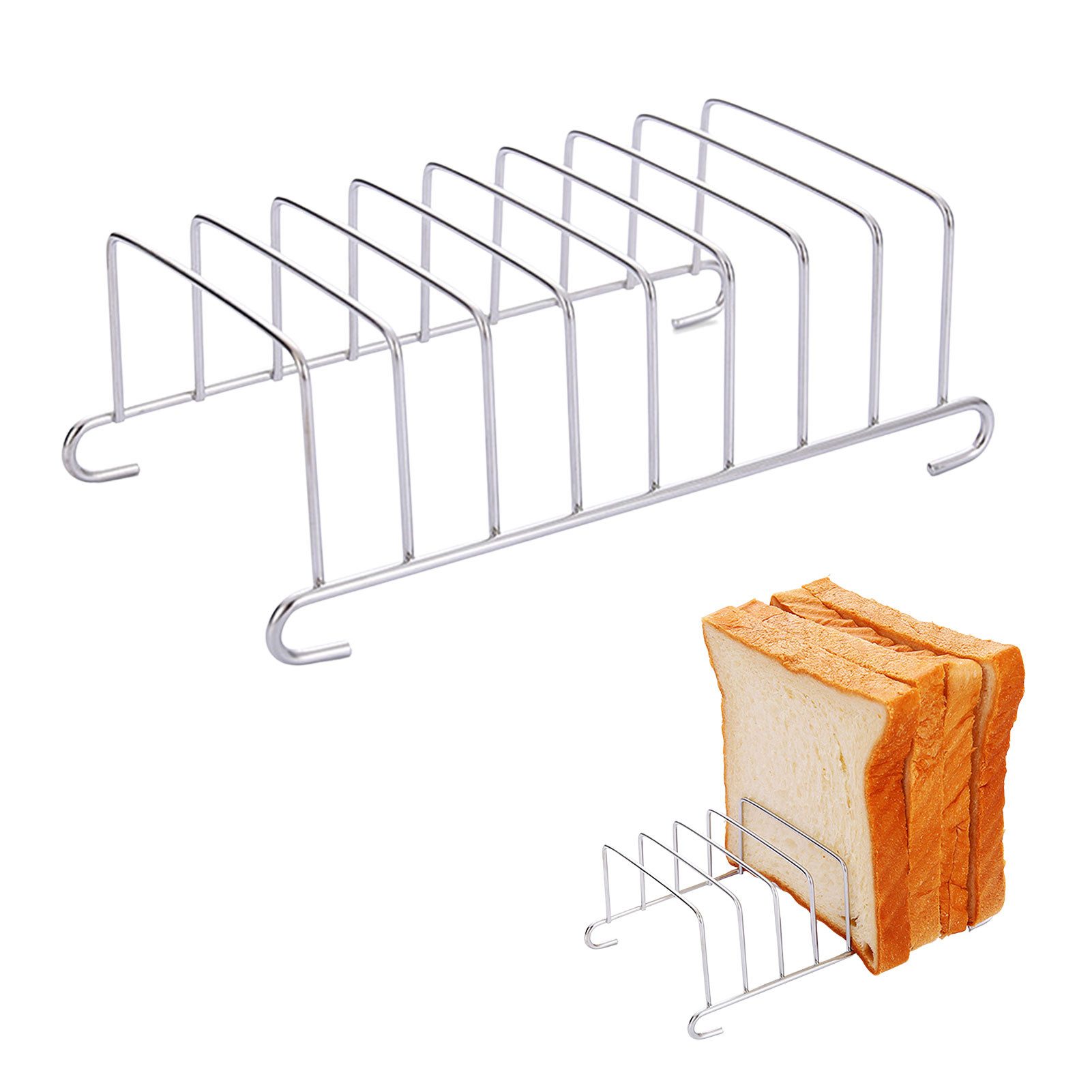 Vellora Brotzeitgabel 2 Stück Toastständer aus Edelstahl (2 Stück), Geeignet für Heißluftfritteuse, Backofen usw.