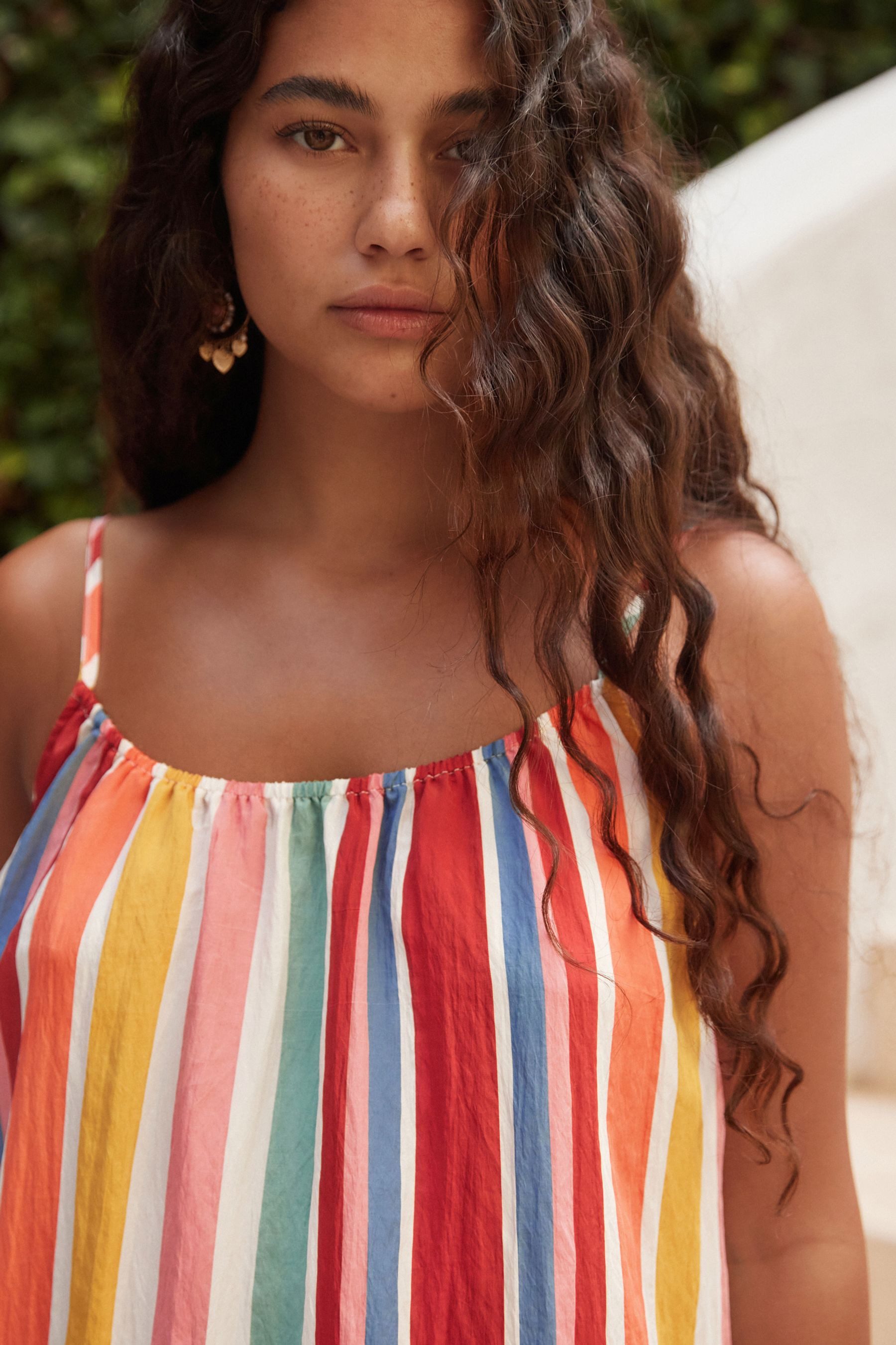 Next Sommerkleid Strukturiertes Maxikleid mit Perlen (1-tlg)