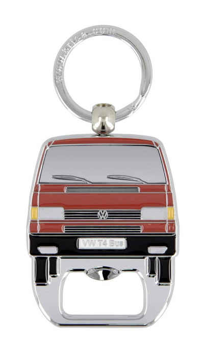 VW Collection by BRISA Schlüsselanhänger Volkswagen Schlüsselring mit Flaschenöffner im T4 Bulli Bus Design, Integrierter Flaschenöffner