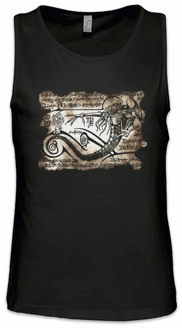 Tanktop Cthulhu Necronomicon Piece Ärmelloses T-Shirt Alien Ufo Sanscrit TR3B