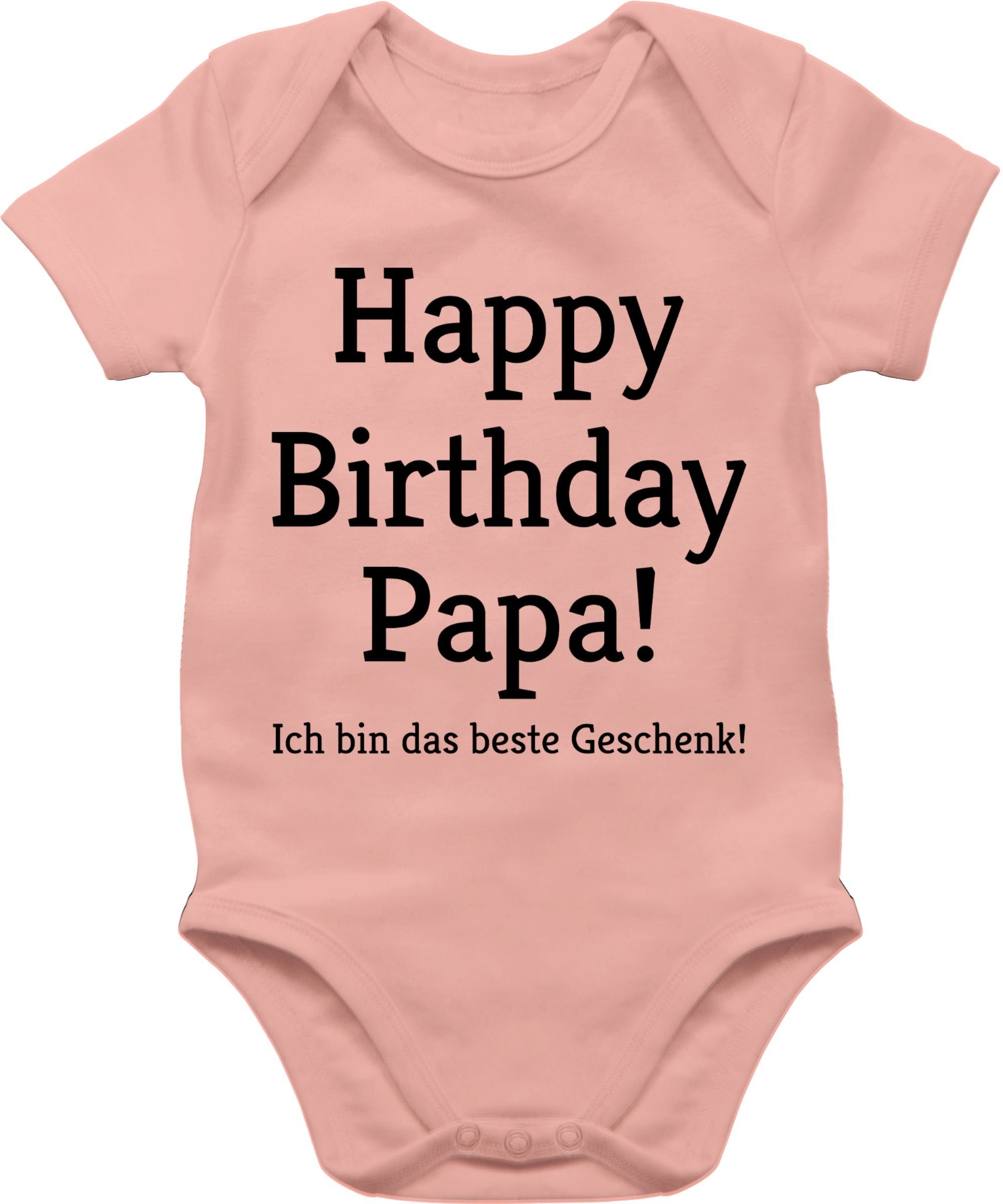 Shirtracer Shirtbody Happy Birthday Papa! Ich bin das Geschenk! Event Geschenke Baby 1 Babyrosa