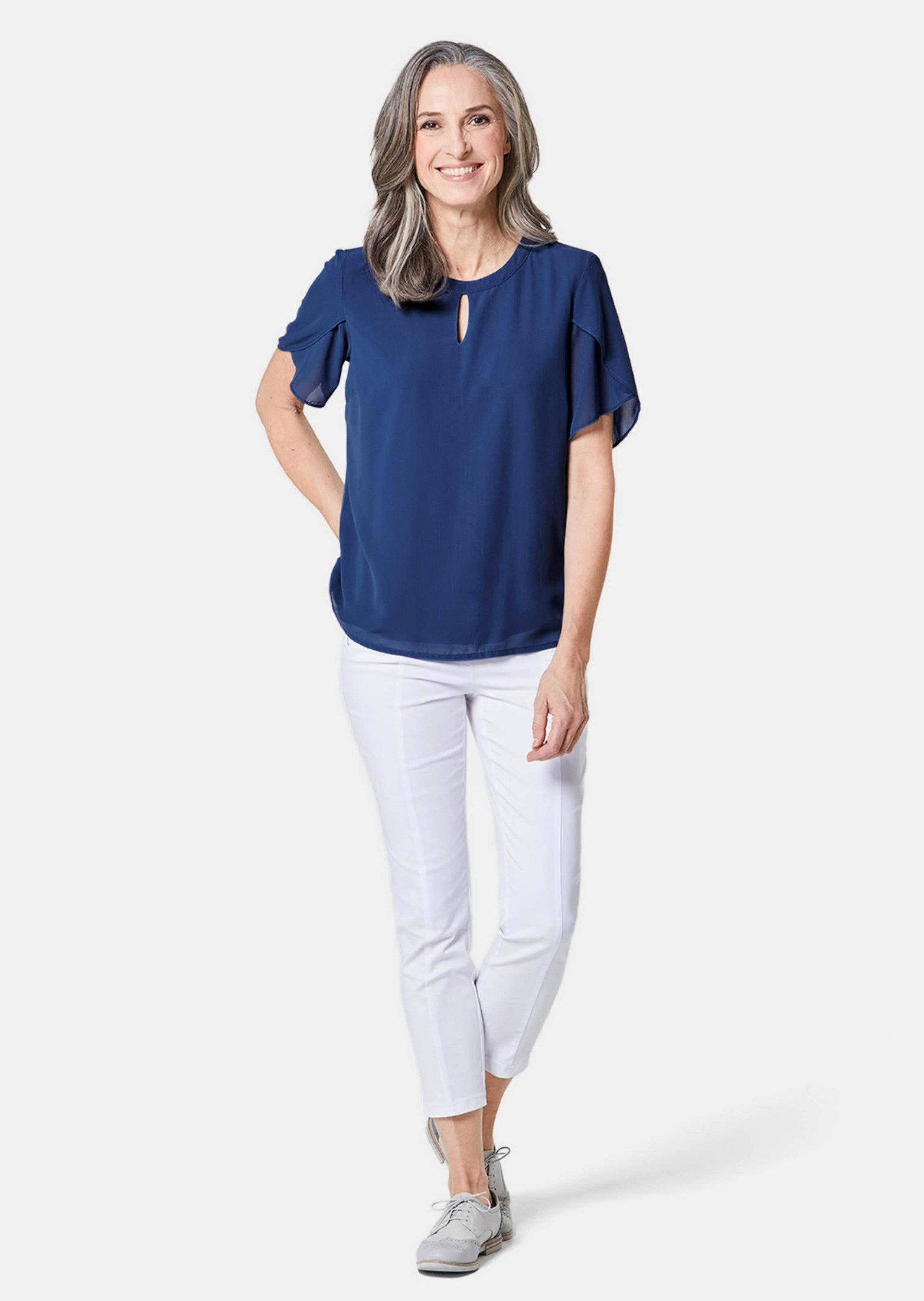 GOLDNER Kurzarmbluse Bluse mit aufregender Ärmellösung günstig online kaufen