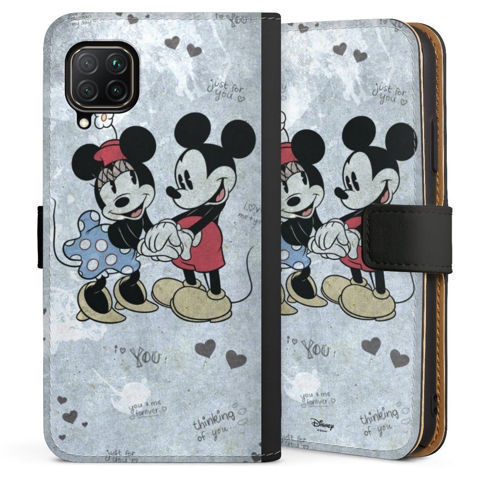 DeinDesign Handyhülle Disney Mickey & Minnie Mouse Vintage Mickey&Minnie In Love, Huawei P40 Lite Hülle Handy Flip Case Wallet Cover Handytasche Leder