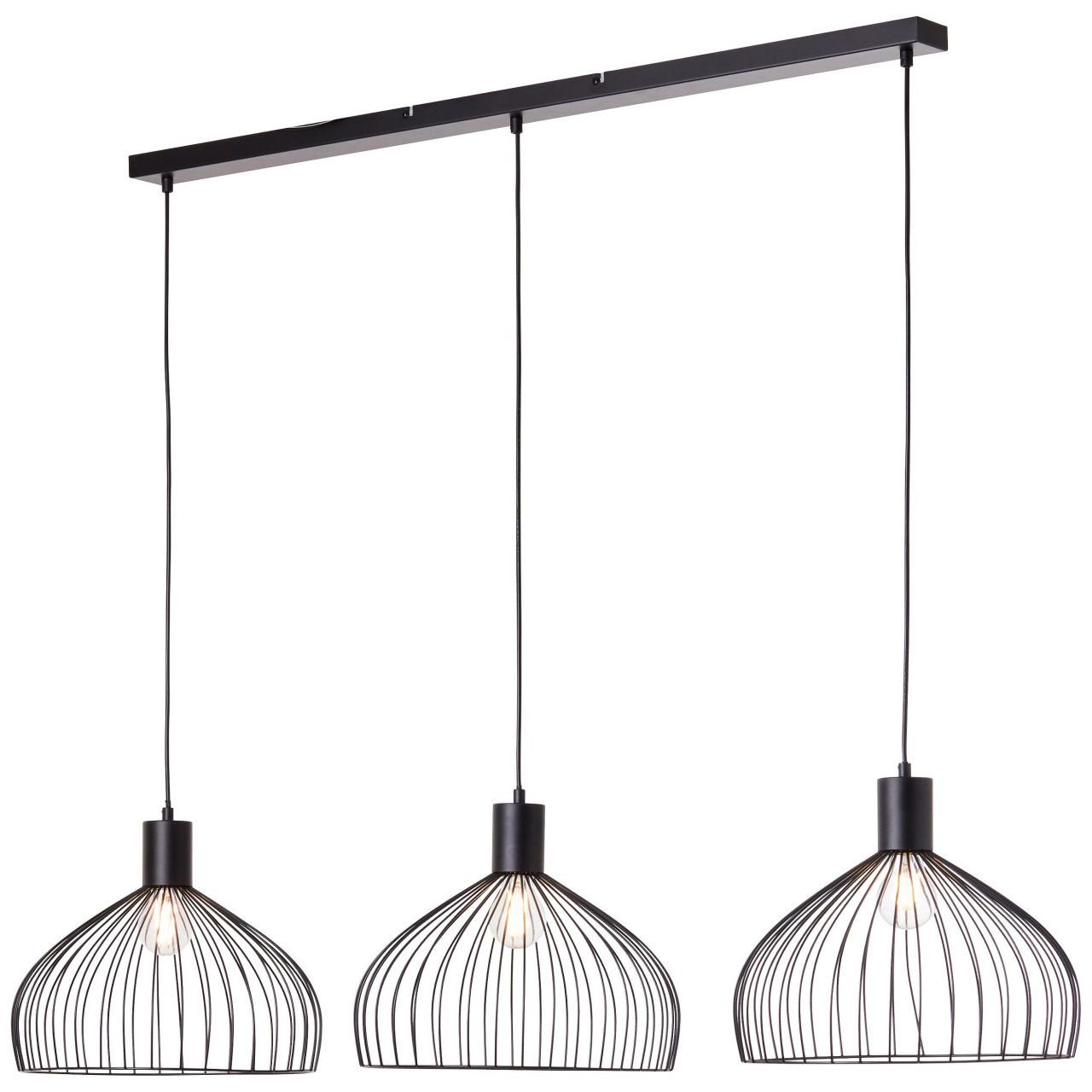 Brilliant Kabel Lampe, schwarz Pendelleuchte 3x Blacky Pendelleuchte Blacky, 40W, A60, 3flg E27, matt,