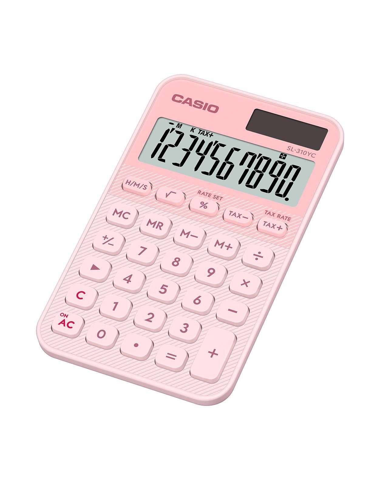 CASIO Taschenrechner SL-310YC, Solar- und Batteriebetrieb, 10-stelliges LC-Display, Rechenfunktionen