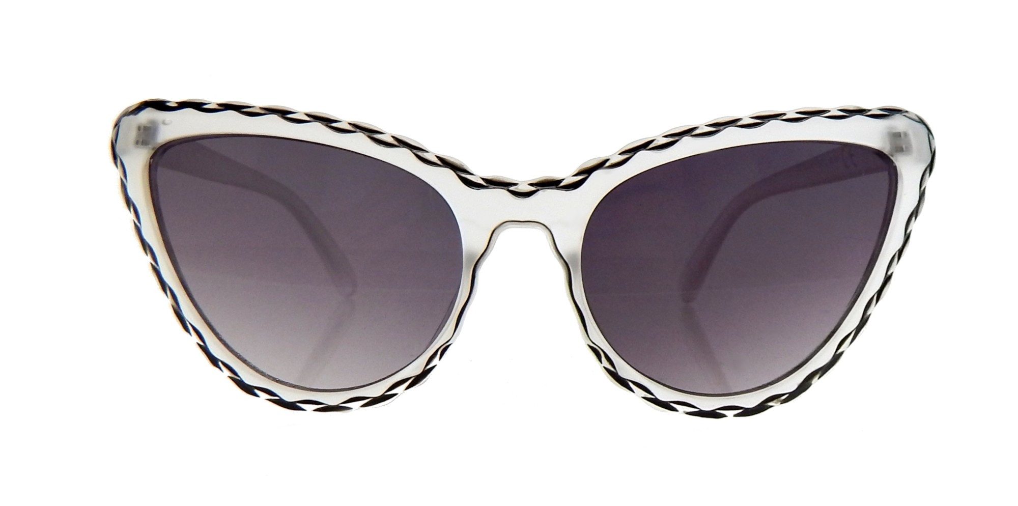 Ella Jonte Retrosonnenbrille transparent schwarz Cat Eye Rockabilly Retro 50er 60er