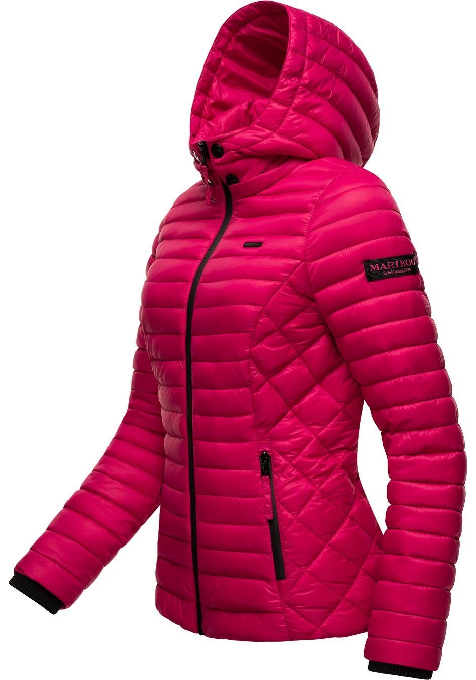 Marikoo Steppjacke Samtpfote fuchsia ultraleichte Übergangsjacke mit Kapuze