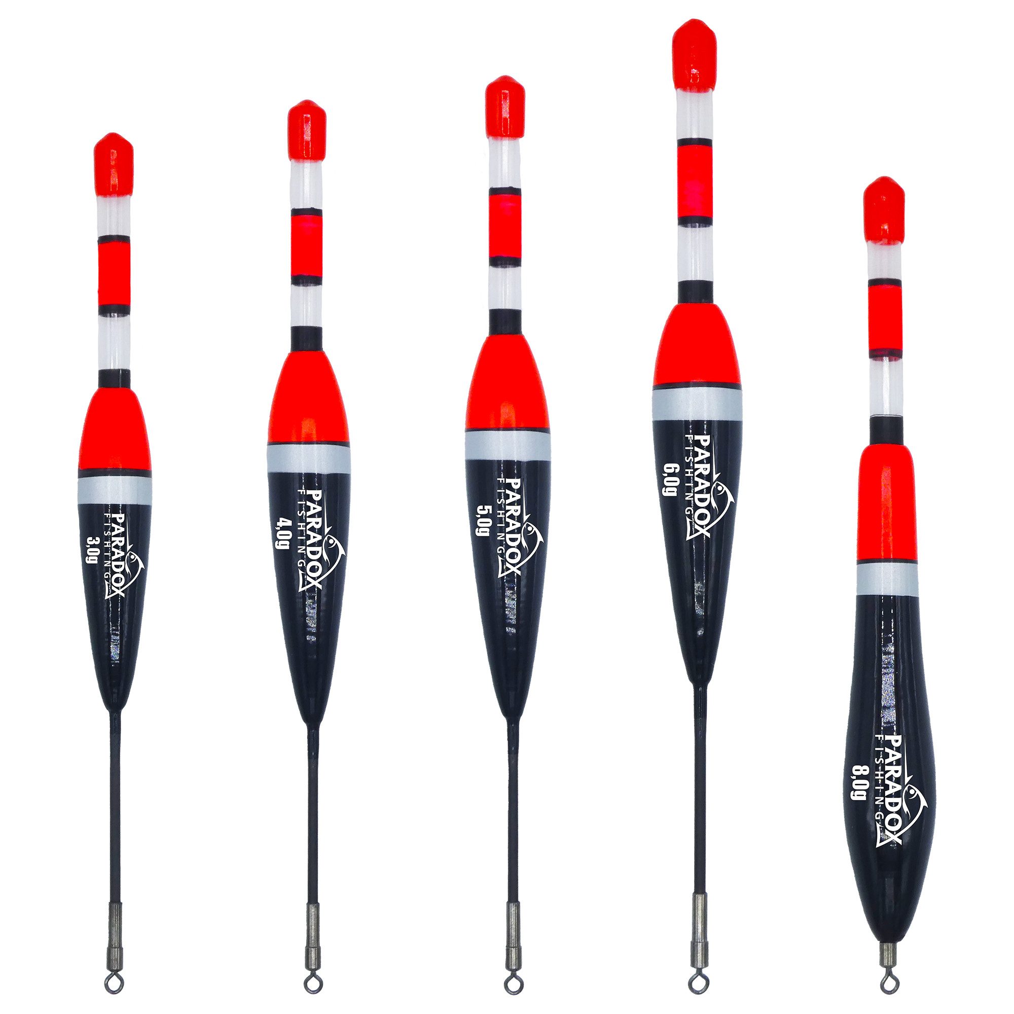 Paradox Fishing Knicklichtpose 3g-8g, 5 Stück Posen Set Tag und Nachtangeln