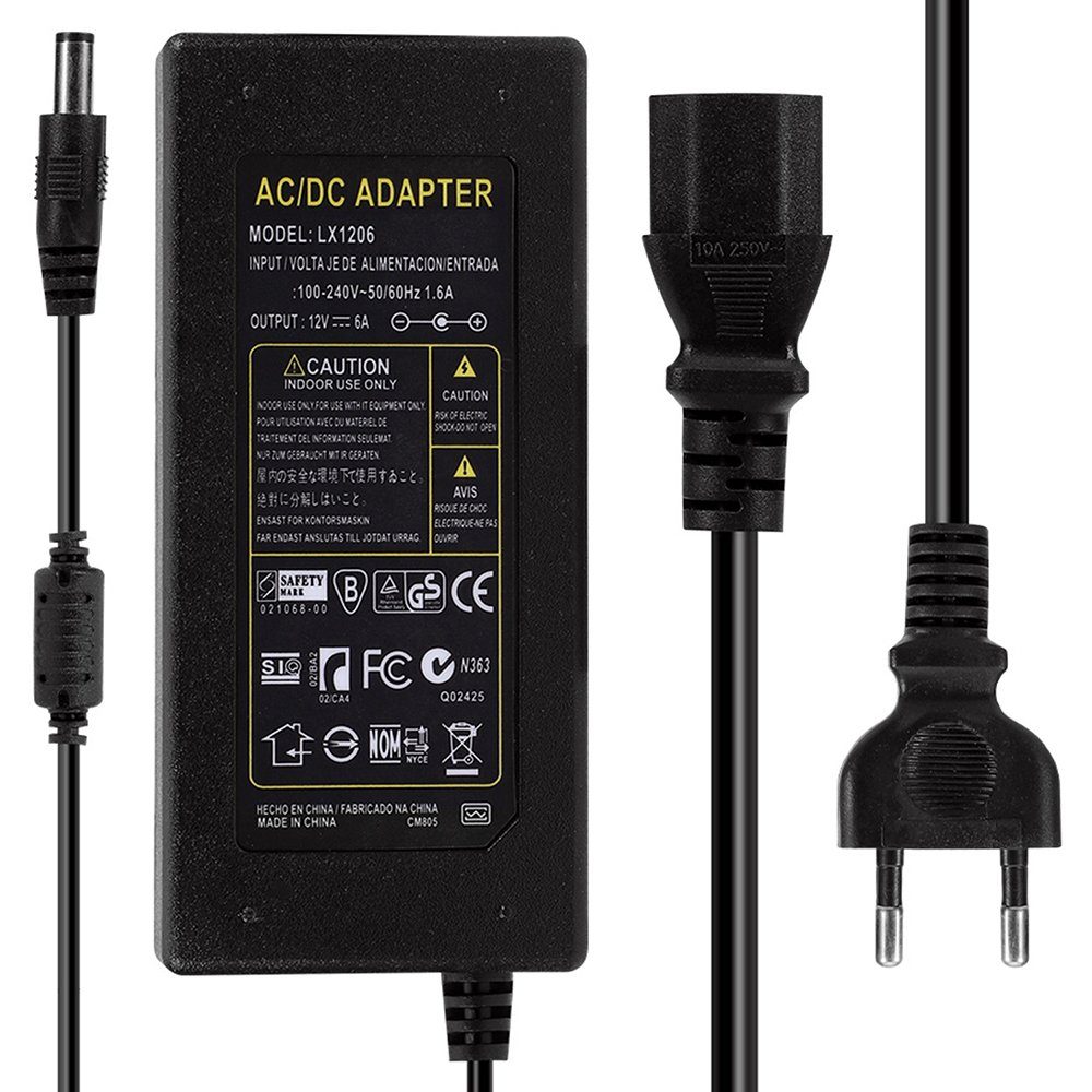 Rosnek DC12V, Stromversorgungsadapter, Konverter-Ladegerät, für LED-Streifen Stromadapter